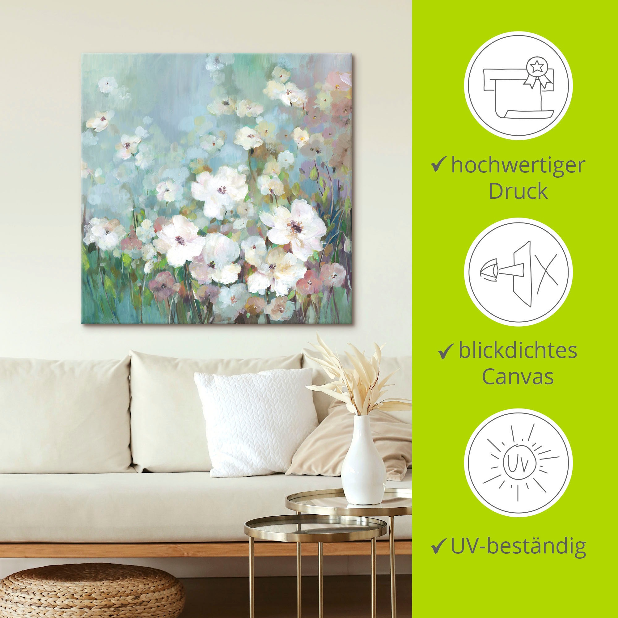 Artland Wandbild »Feldblumengarten«, Blumenwiese, bestellen Größen Leinwandbild, in Poster als (1 BAUR oder St.), Alubild, versch. | Wandaufkleber