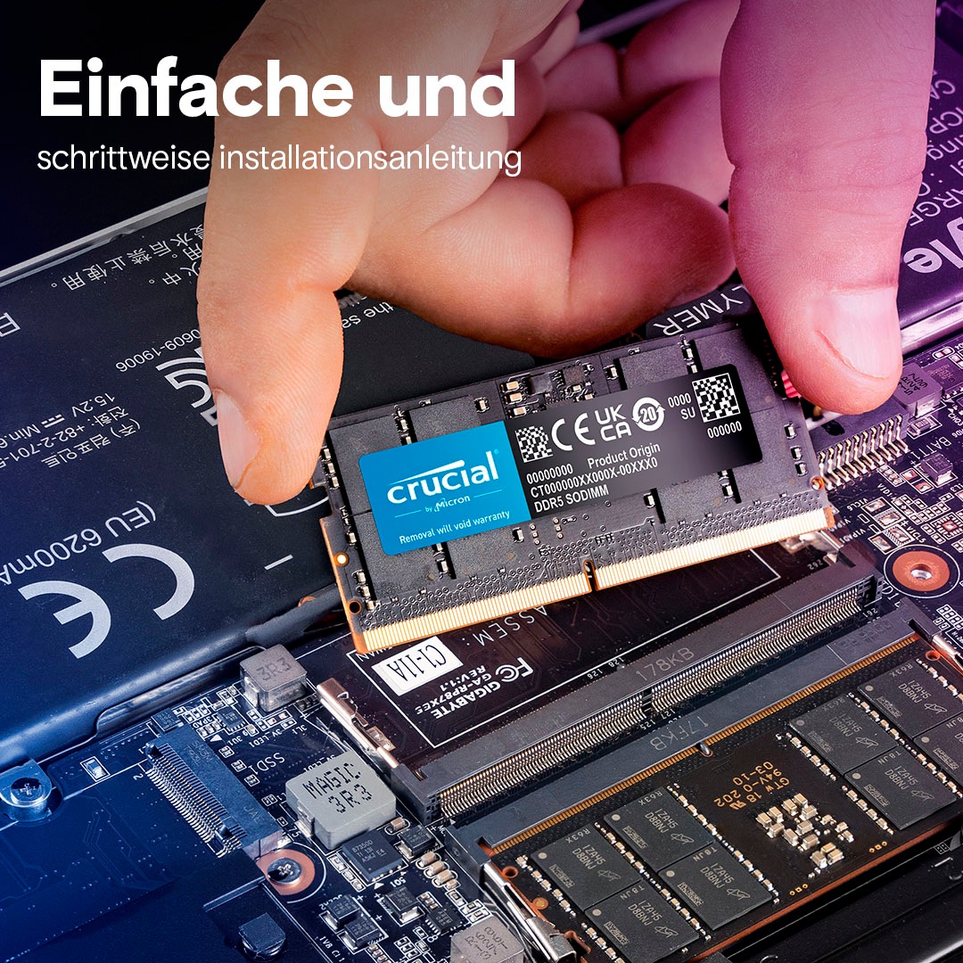 Crucial Laptop-Arbeitsspeicher »96 GB Kit (48 GB x 2) DDR5-5600 SODIMM«