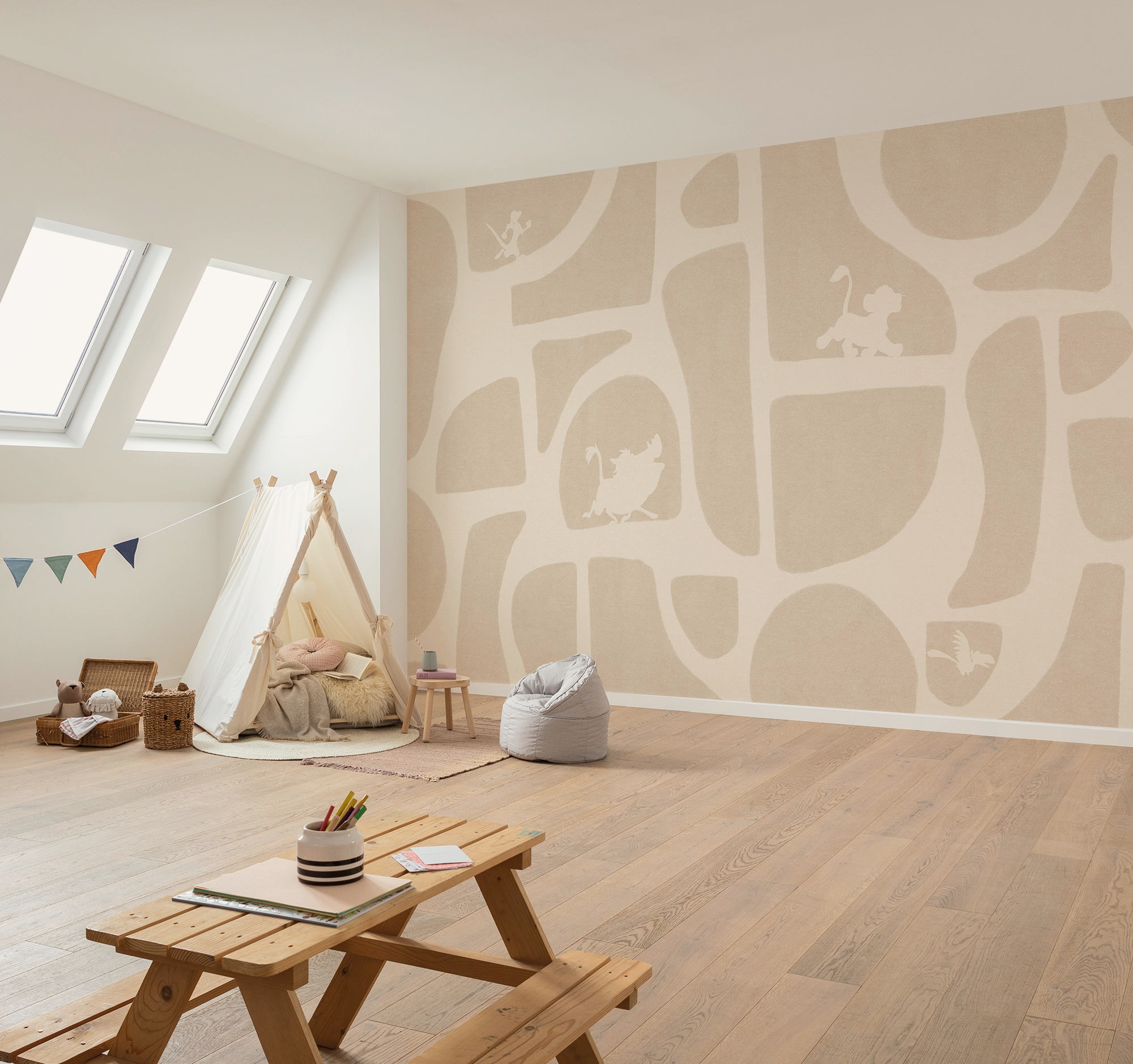 Komar Kindertapete "Disney The Lion King Animals and Shapes" bedruckt glatt