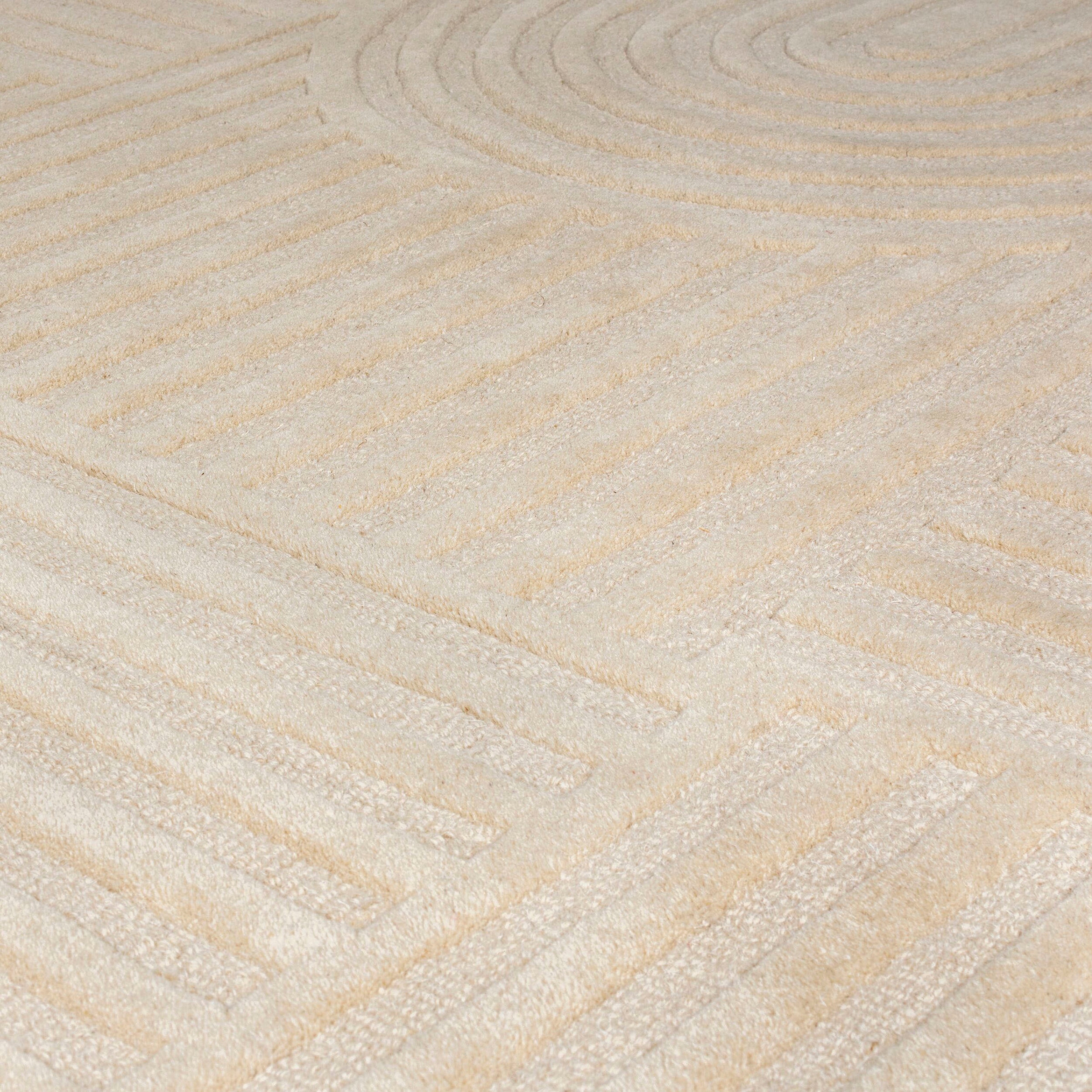 FLAIR RUGS Wollteppich »Zen Garden«, rechteckig, aus 100% Wolle, einfarbig,  modernes Design, mit Hoch-Tief-Effekt bestellen | BAUR