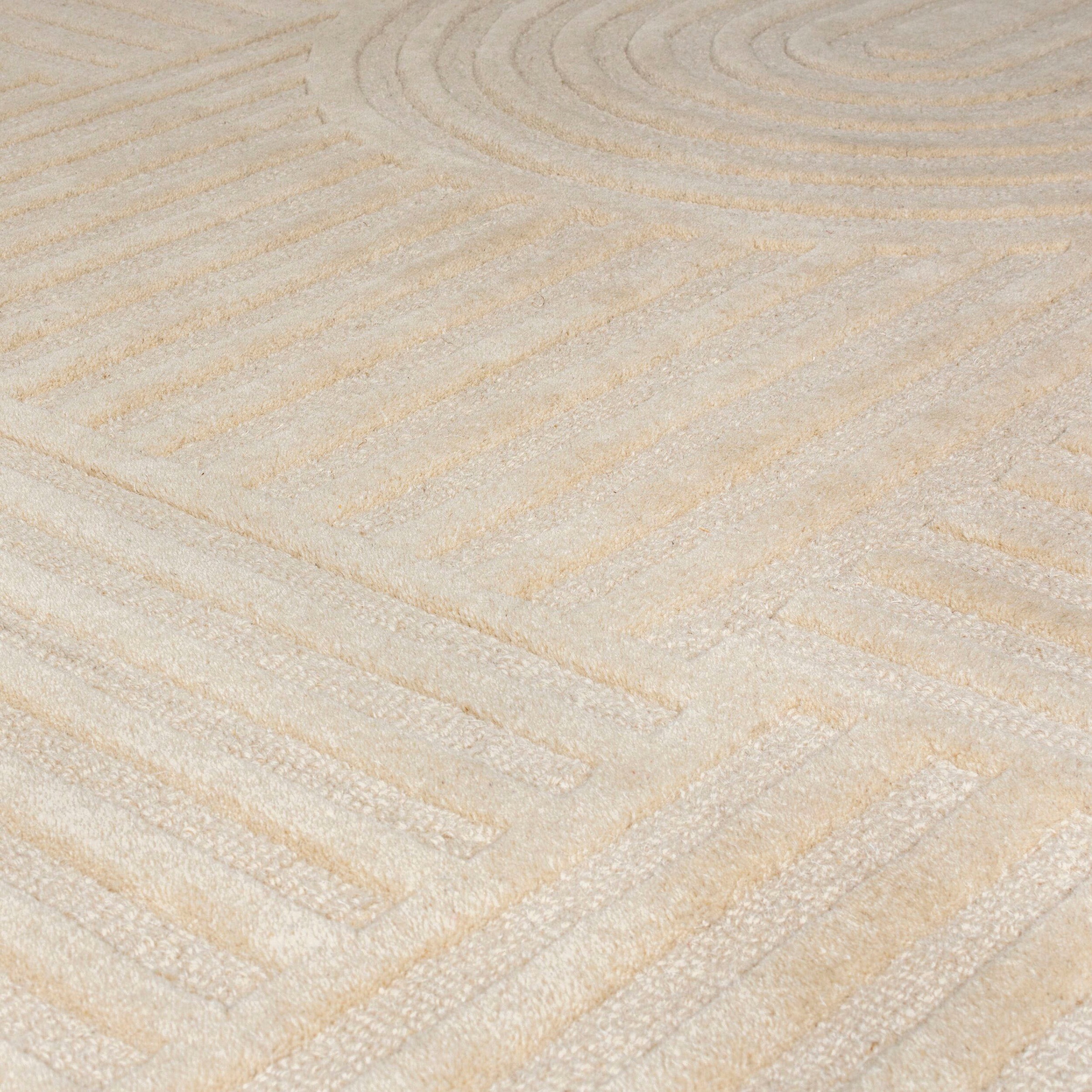 Thumbnail - FLAIR RUGS Wollteppich "Zen Garden, modern & mit Linien", 10 mm Höhe, 100% Wolle, Hoch-Tief-Effekt, auch als Läufer und ...