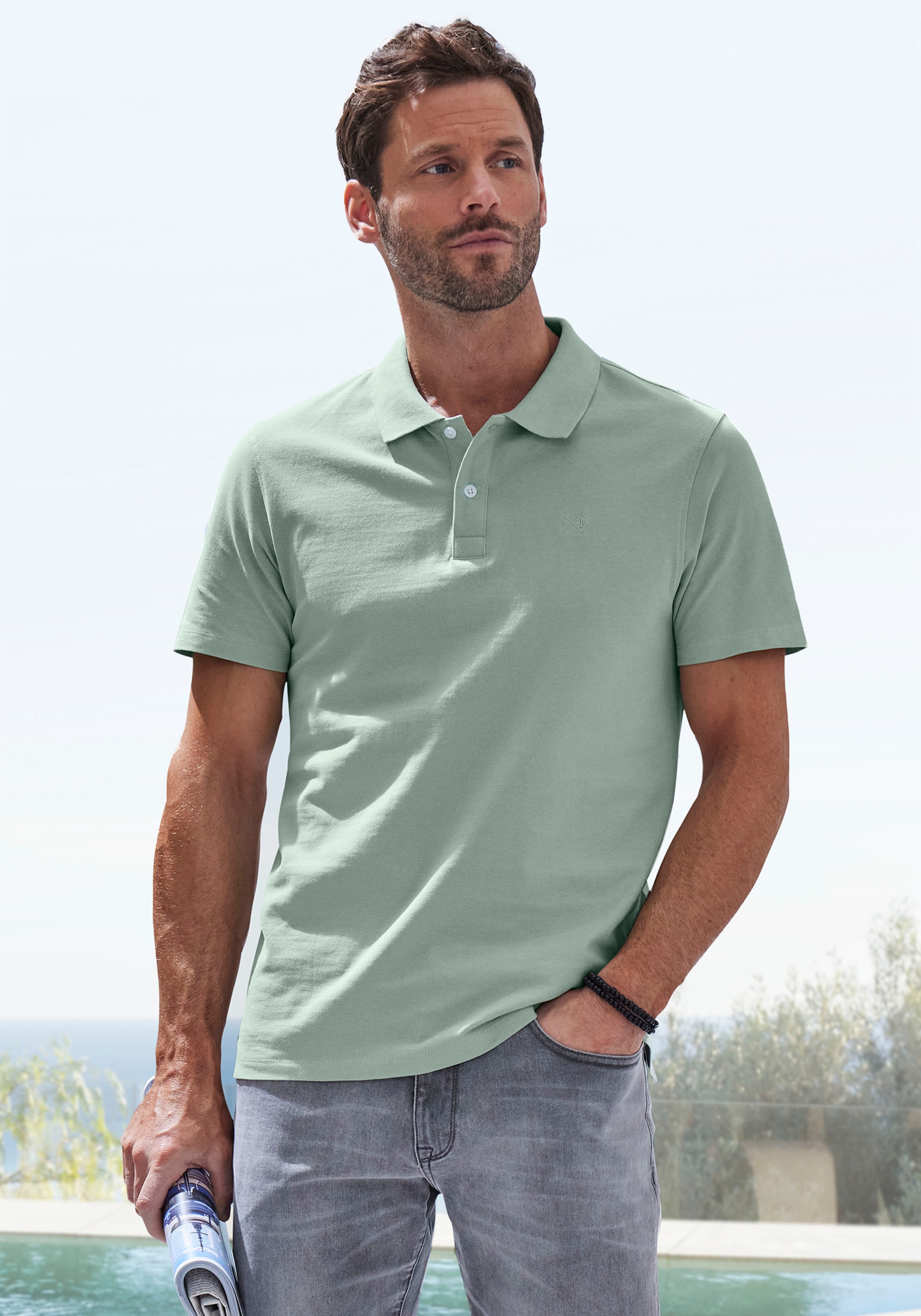 John Devin Poloshirt, (2 tlg., im-2er-Pack), mit dezenter- hochwertiger Logostickerei - 2er-Sparpack