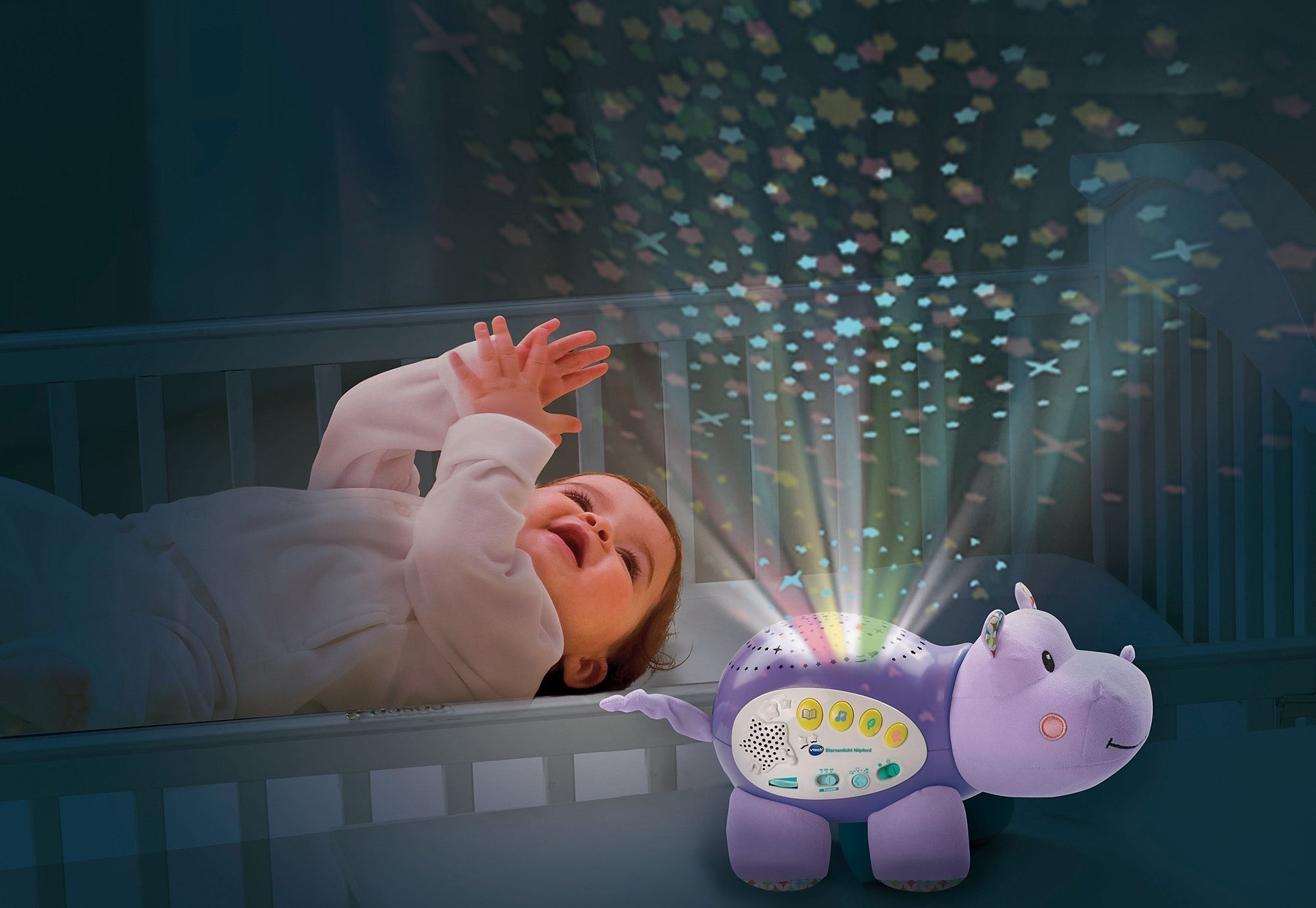 Vtech® Plüschfigur »VTechBaby, Sternenlicht Nilpferd«, mit Licht und Sound