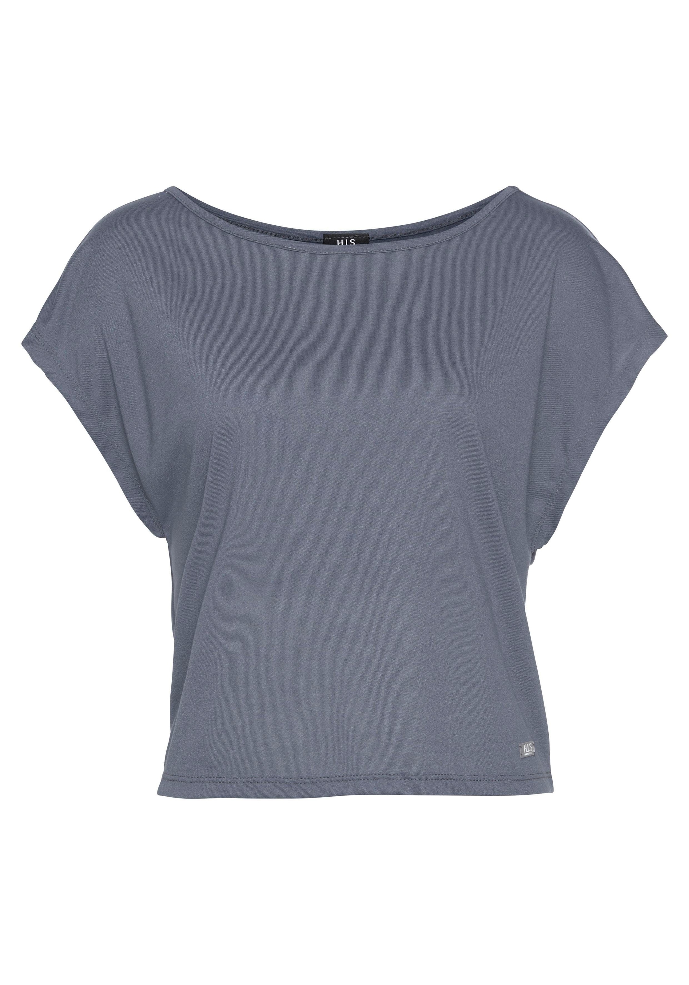 H.I.S Trainingsshirt »2-tlg. Set: Shirt & Top«, (Set), Kurzarm, Rundhals, aus Polyester und Viskose, mit stylischen Badges