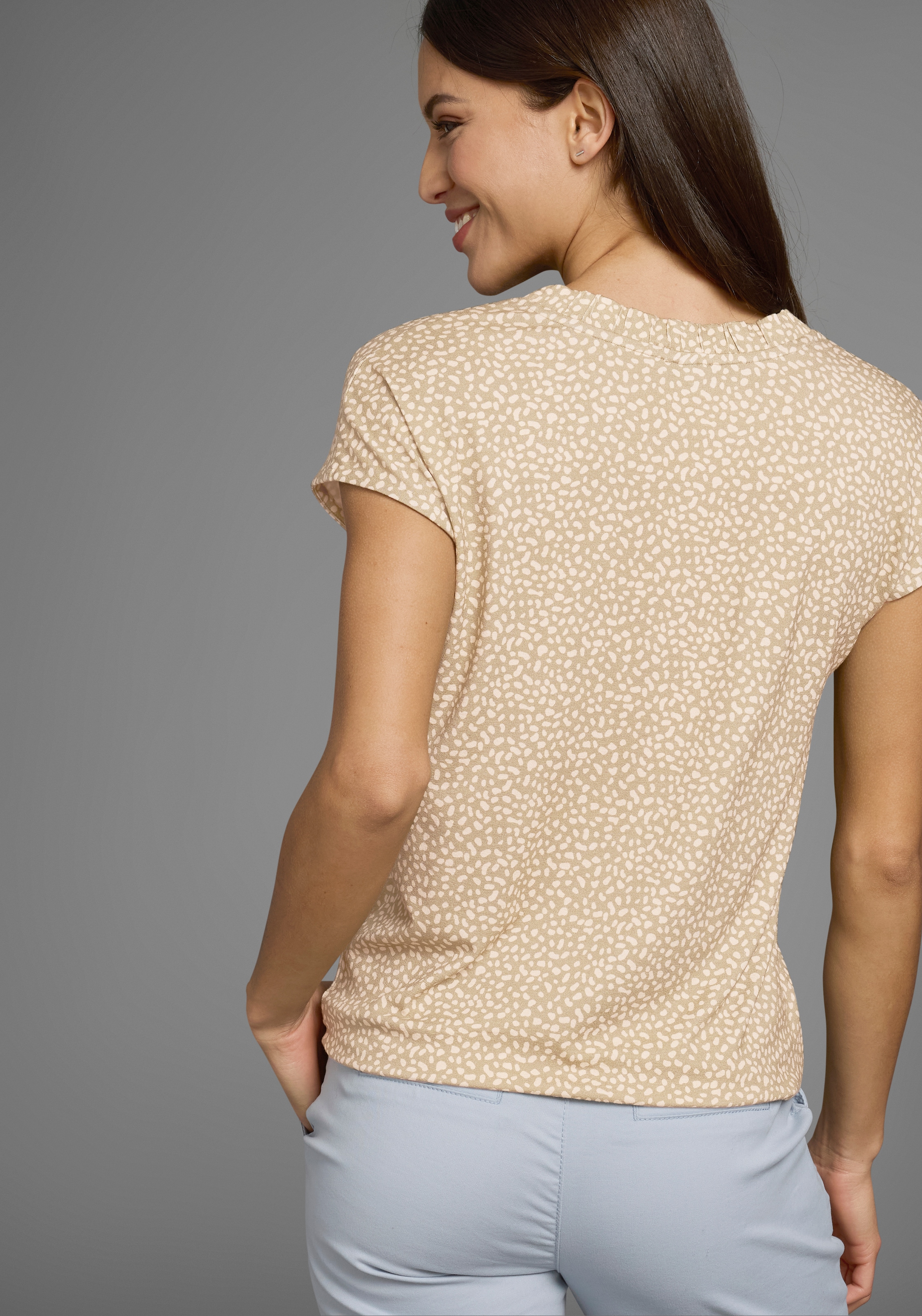 Laura Scott Print-Shirt, mit elastischem Saum - NEUE KOLLEKTION