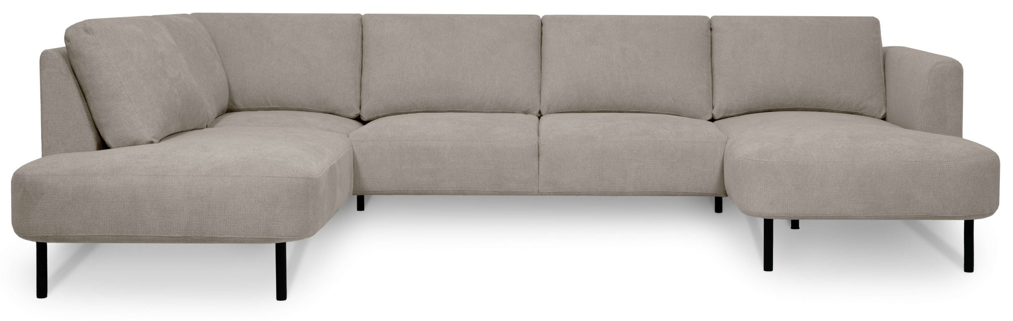 Places of Style Wohnlandschaft »Cesola«, in weichem Chenille-Stoff, Breite 327 cm, mit schwarzen Metallfüßen