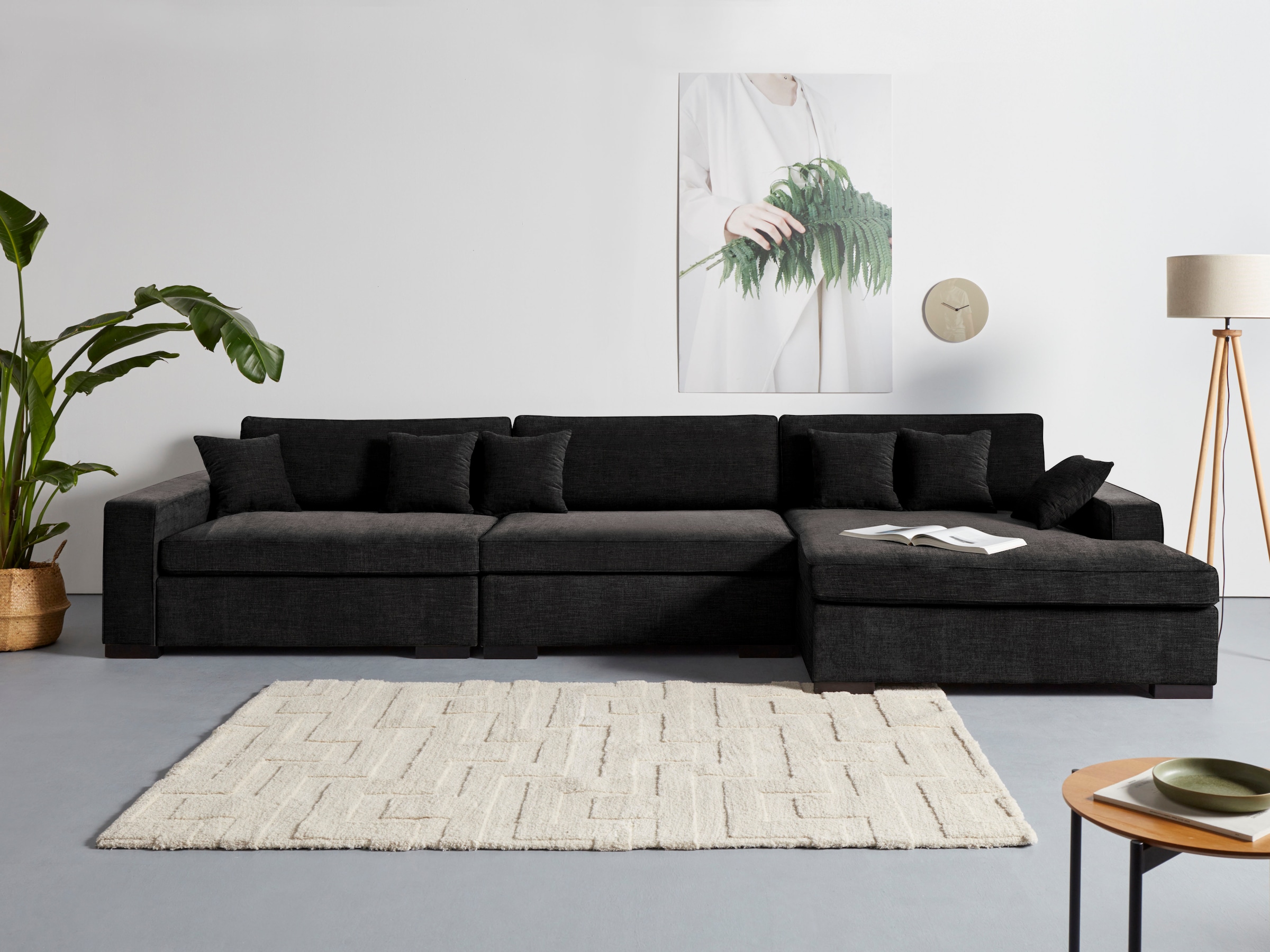Home affaire Sofa-Eckelement "Skara XXL L-Form", Lounge-Sofa XXL mit Federk günstig online kaufen