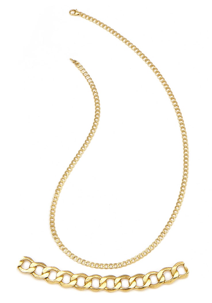 Firetti Goldkette »Schmuck Geschenk Shirt, kaufen Gold Geburtstag 333 Weihnachten Halskette zu Anlass Hoodie, Panzerkette«, BAUR Kleid, Sneaker! | Jeans