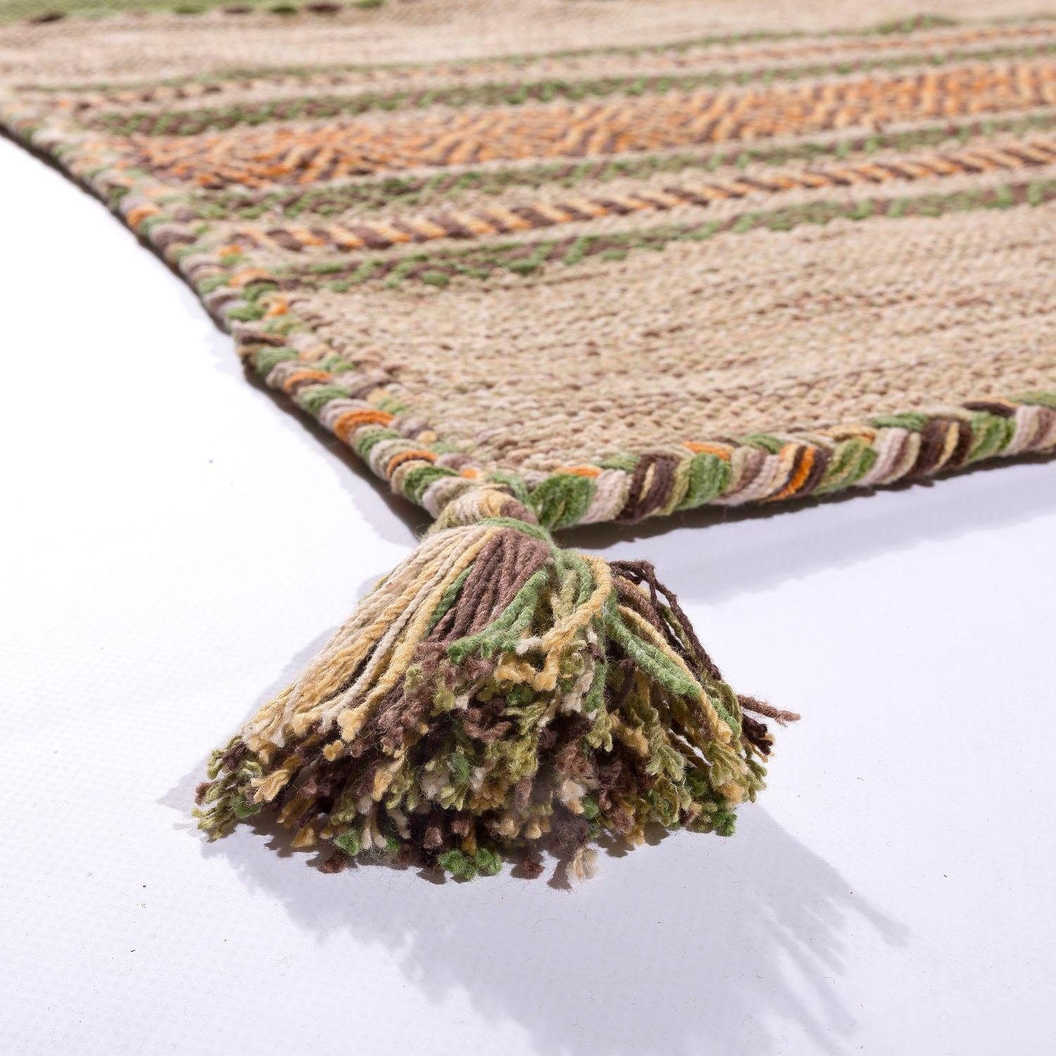 Paco Home Teppich »Kilim 217«, rechteckig, 12 mm Höhe, handgewebter Wendeteppich, reine Baumwolle, gestreift, Wohnzimmer