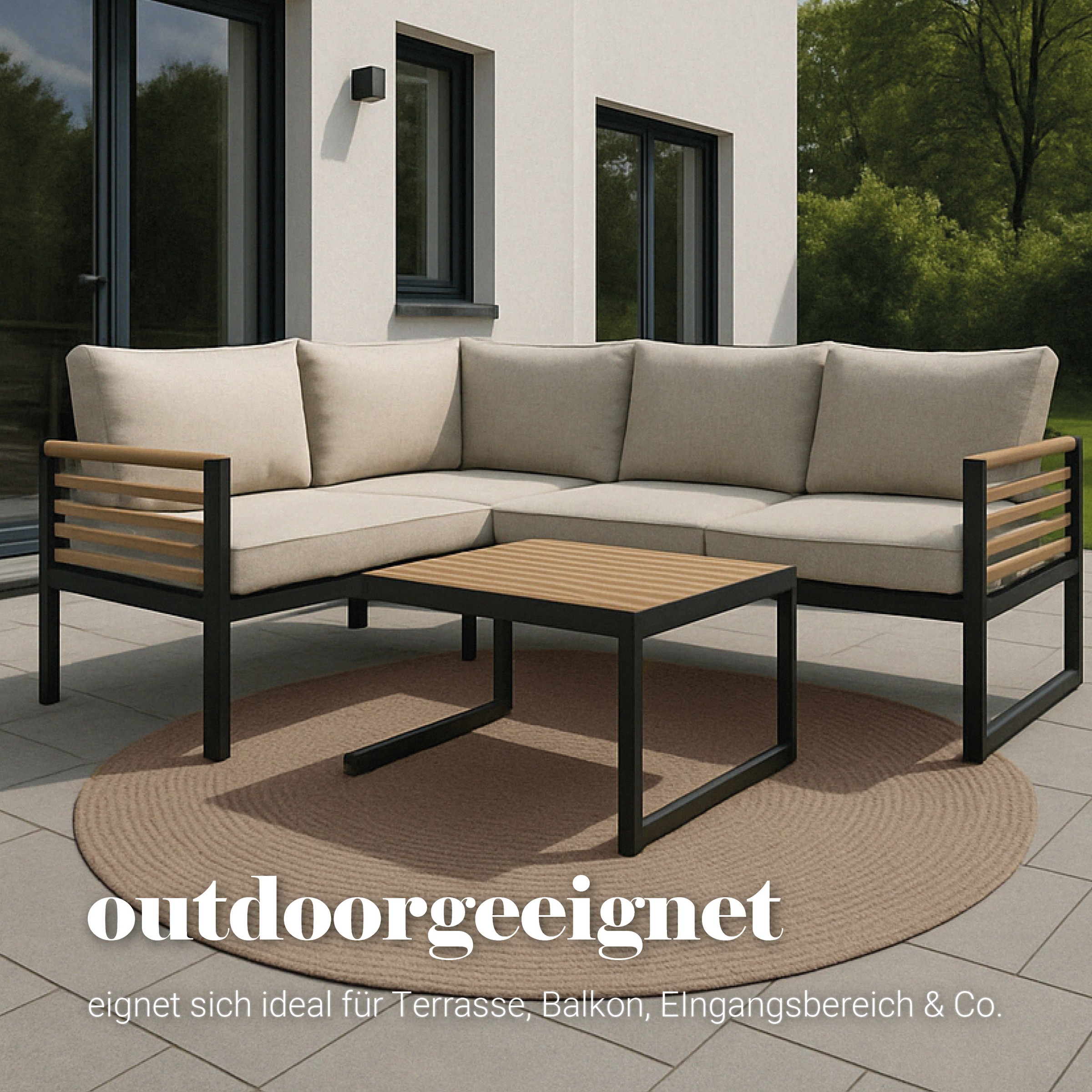 ASTRA Teppich »Paris«, rund, 8 mm Höhe, In- und Outdoor geeignet, Aussenbereich, Wohnzimmer
