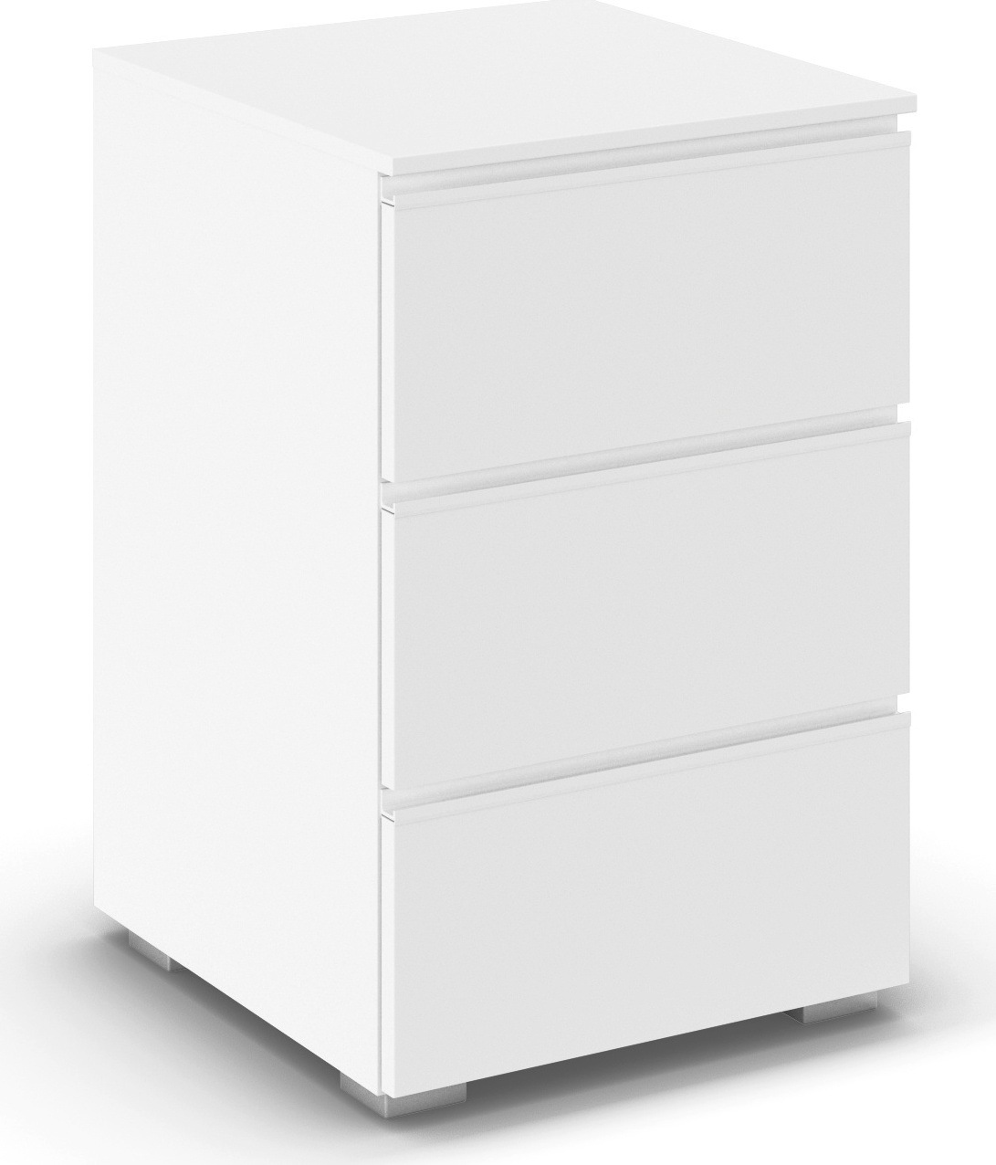 Nachtkommode RAUCH, B:40cm H:61cm T:42cmalpinweiß, Holzwerkstoff, Sideboards, "Nachttisch Nachtkonsole Nachtschrank MAINZ", drei praktische und