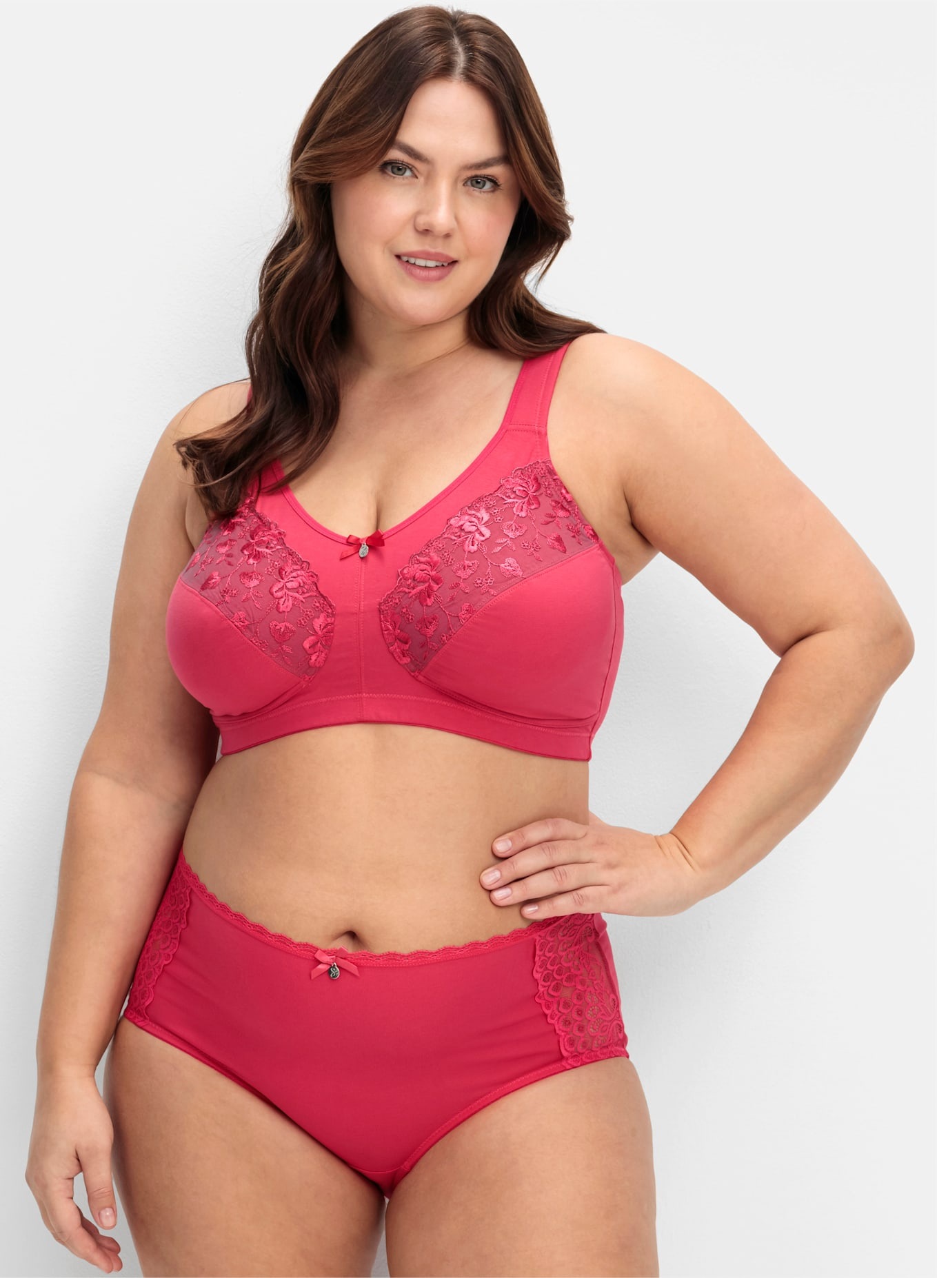 SHEEGO Damen Entlastungs-BH, Gr. 100, grau, 95% Baumwolle, 5% Elasthan, BHs