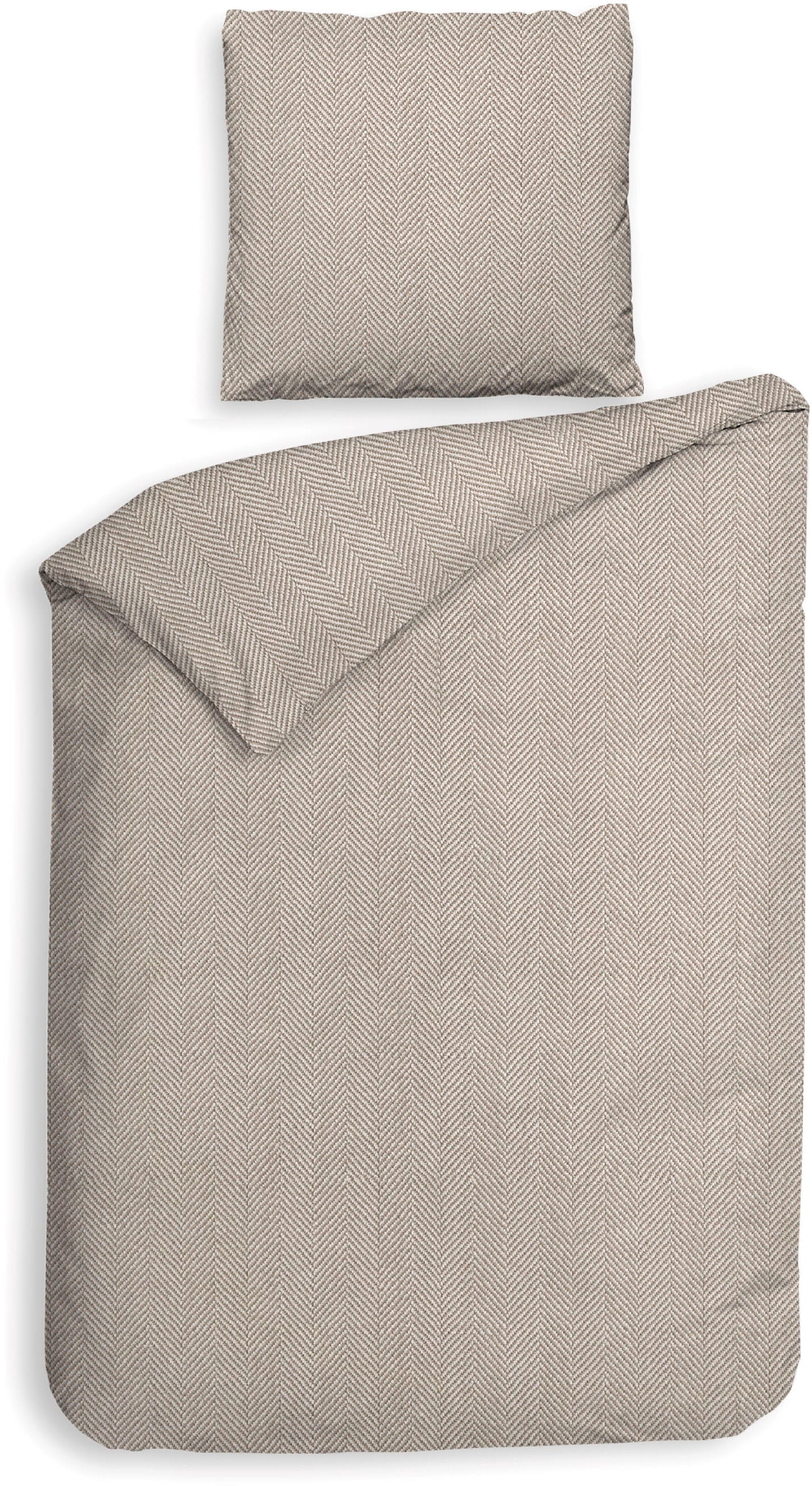 Heckett & Lane Bettwäsche »Spina« 2 Stk. tlg. Fischgrät Muster, 100% Baumwolle ab 135x200 cm.