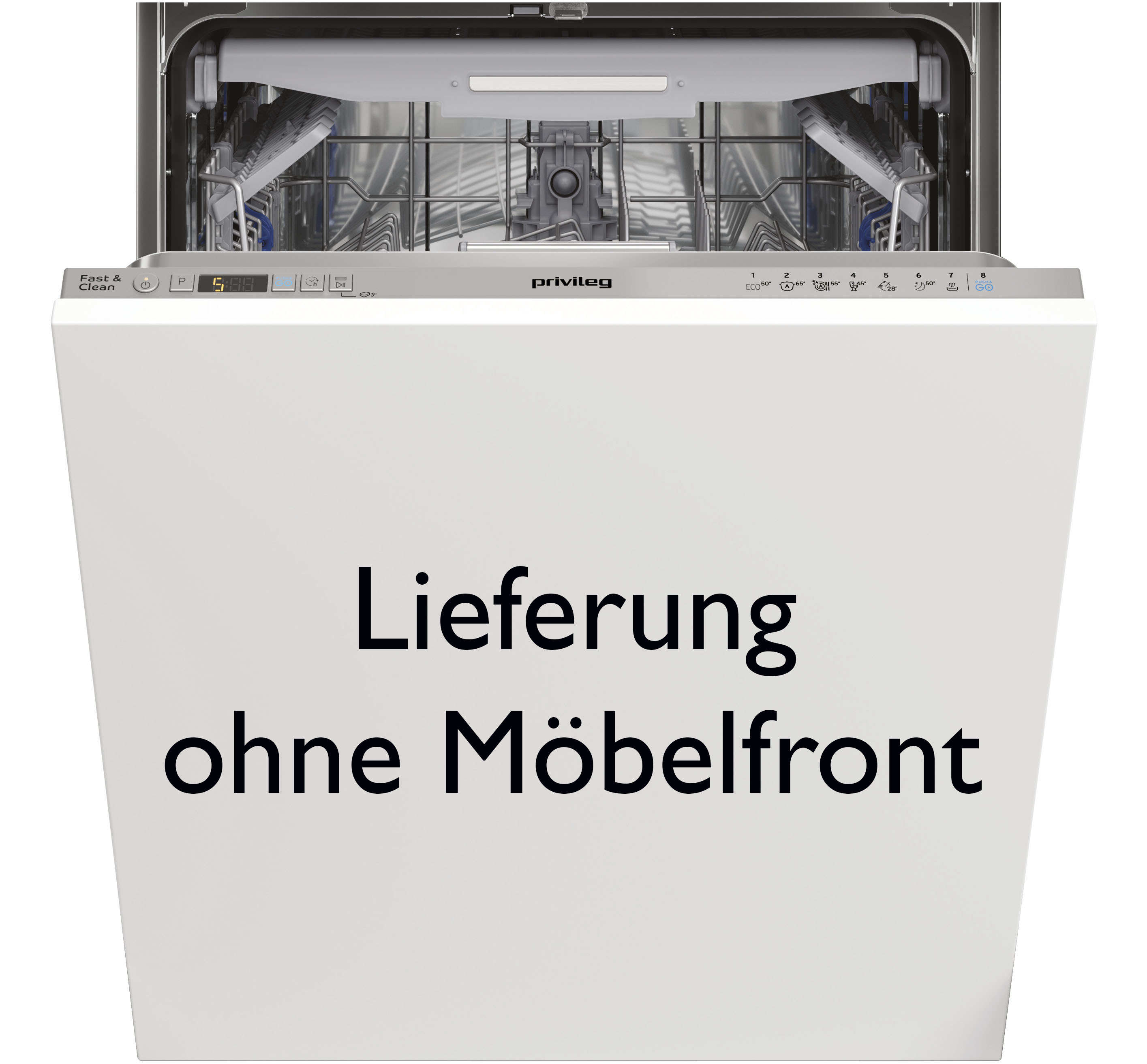 Privileg vollintegrierbarer Geschirrspüler "P0I ECO D551 S" 14 Maßgedecke Fast&Clean 28’ – das effektive Reinigungsprogramm unter 28 Minuten