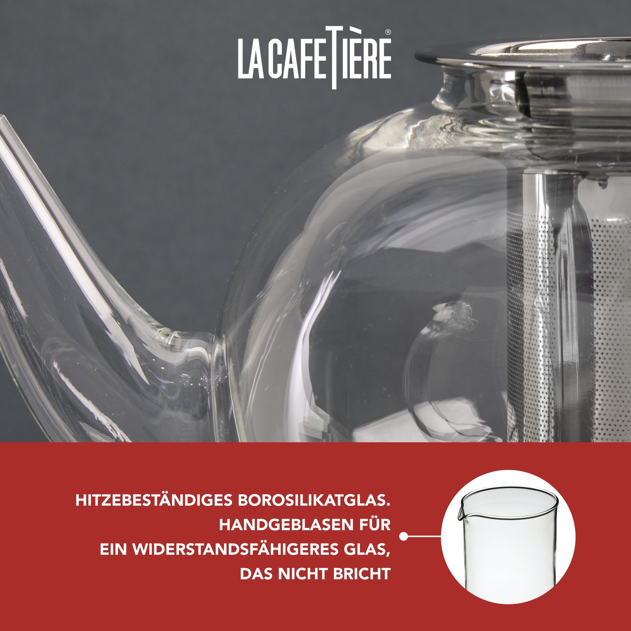 La Cafetière Teekanne »La Cafetière Le Teapot«, 1,5 l, (1 St.), aus Glas mit losem Blatt und Teesieb