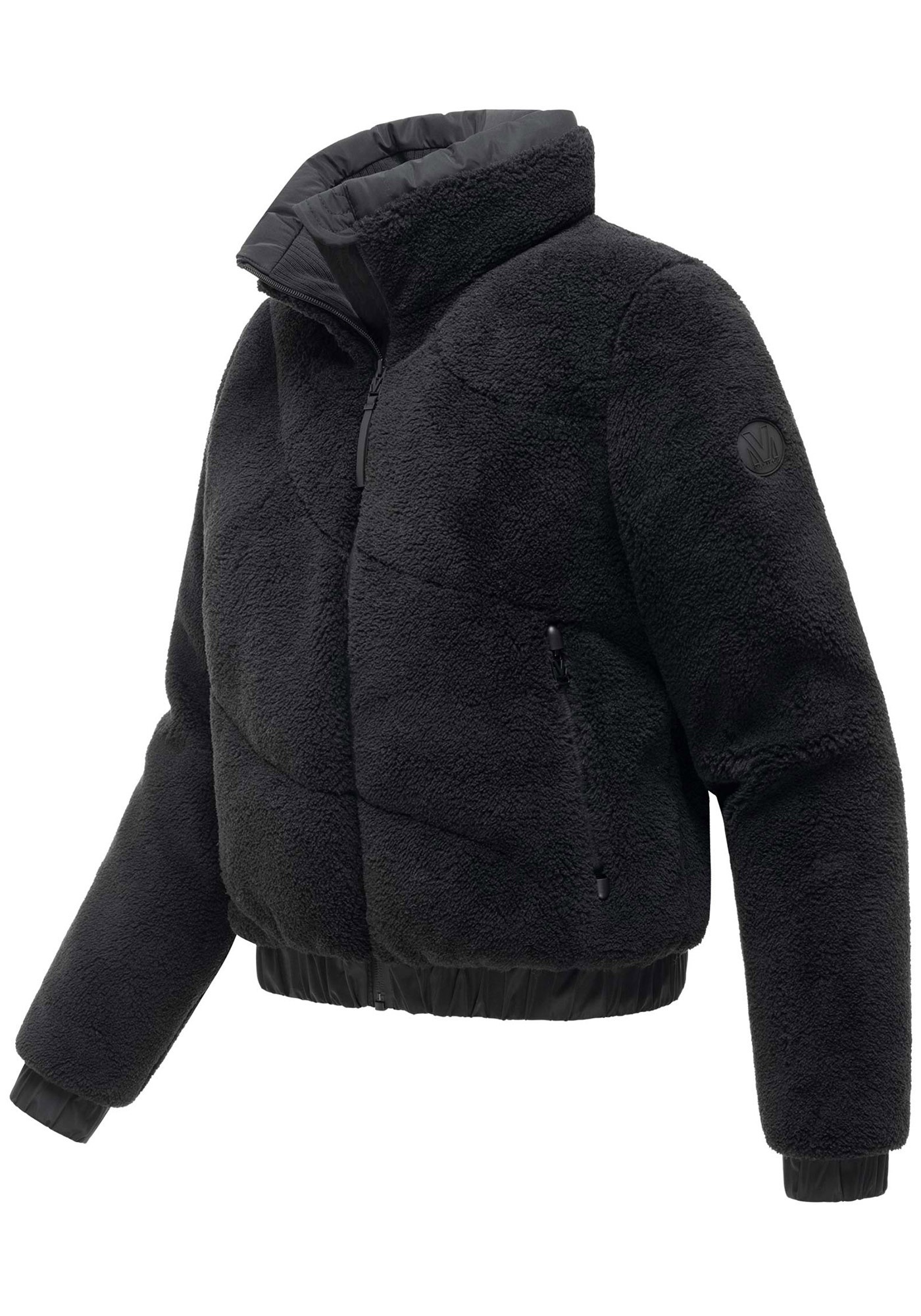 Marikoo Winterjacke »Yuvaa« mit Kapuze Damen Teddyjacke kurz aus weichem Teddyfleece mit Stehkragen