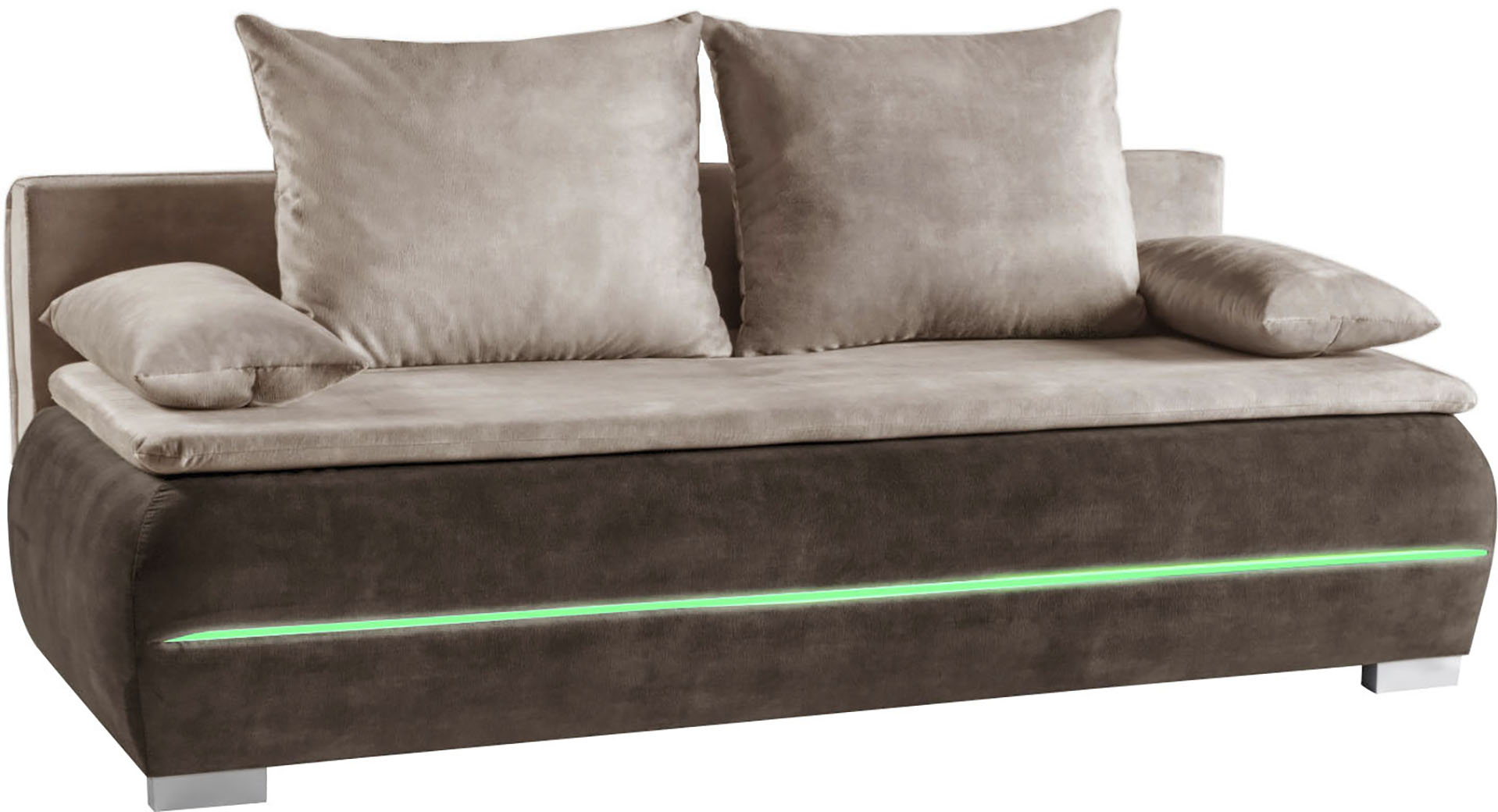 Thumbnail - WERK2 Schlafsofa "Tekla LED, Bettcouch Breite 206cm, Liegefläche 200/140cm," 2-Sitzer Schlafcouch mit Bettkasten & styli...