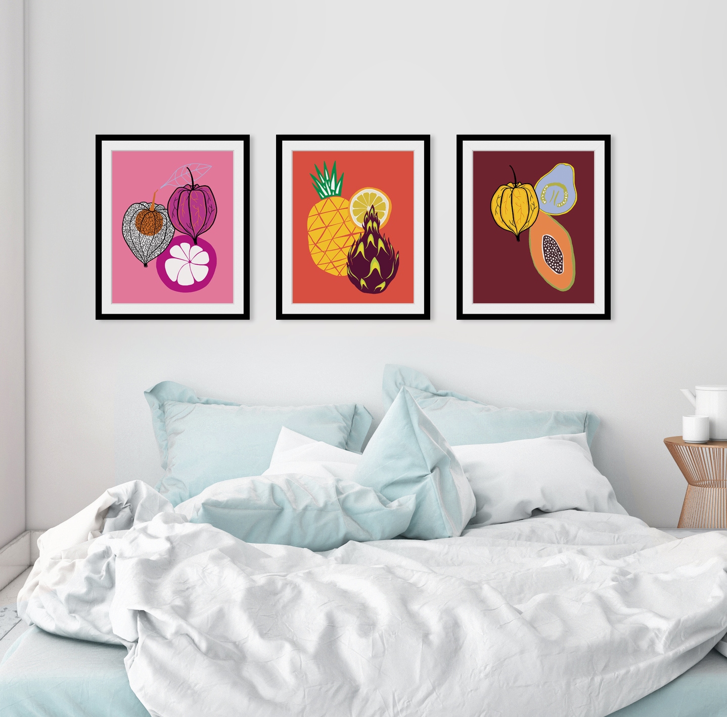 queence Bild »Lio«, Obst-Obst Bilder-Kunst-Lebensmittel, HD Premium Poster-Druck inkl. Holzrahmen