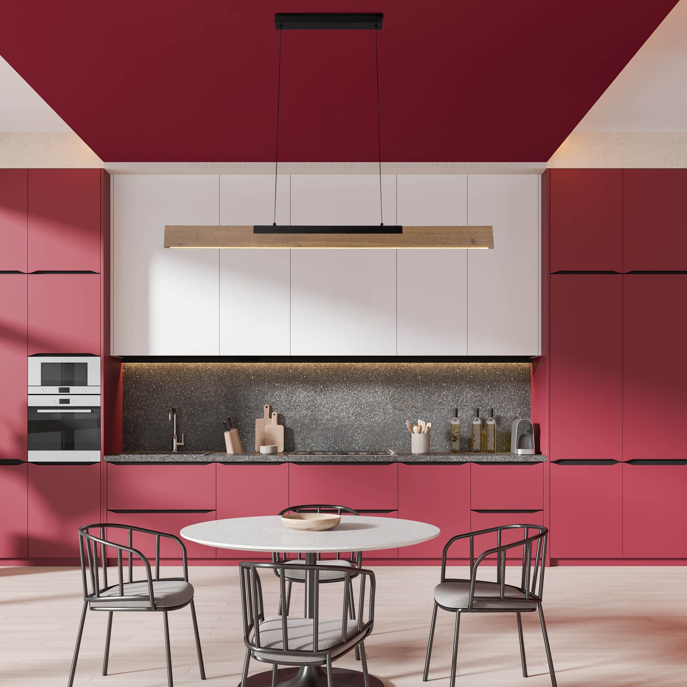 näve LED Pendelleuchte »Wilma«, 1 flammig, Leuchtmittel LED-Modul | LED wechselbar, mit Holz, dimmbar per Wandschalter, Memoryfunktion, höhenverstellbar