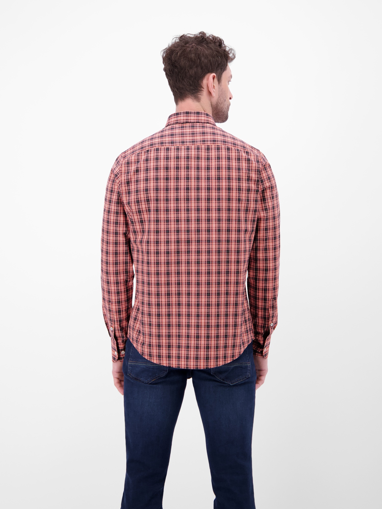 LERROS Langarmhemd »LERROS Karohemd mit Button-Down-Kragen«