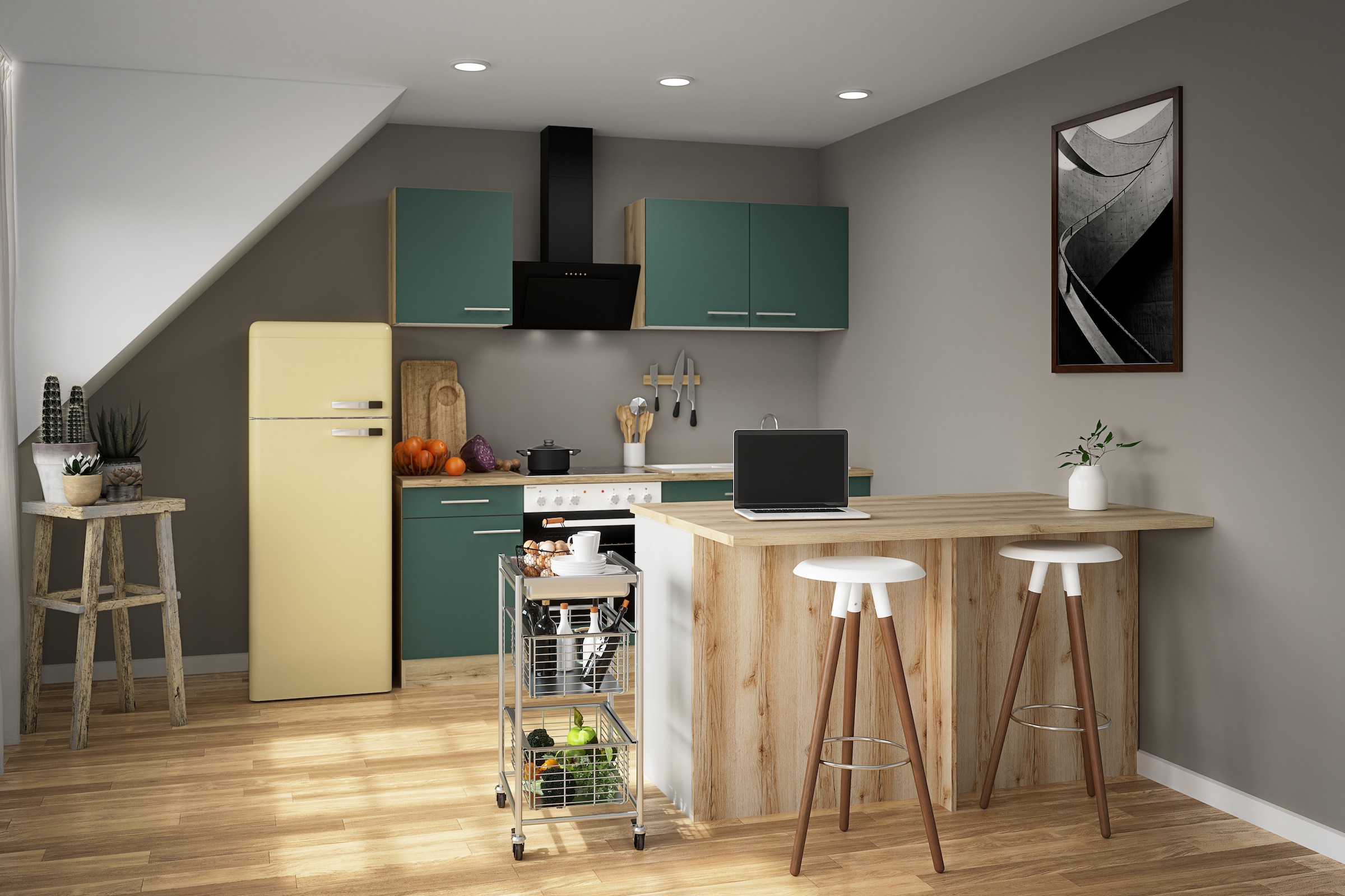 OPTIFIT Kücheninsel »Optifit«, Breite 150 cm, 2 Türen, 3 Schubkästen, 2 Auszüge