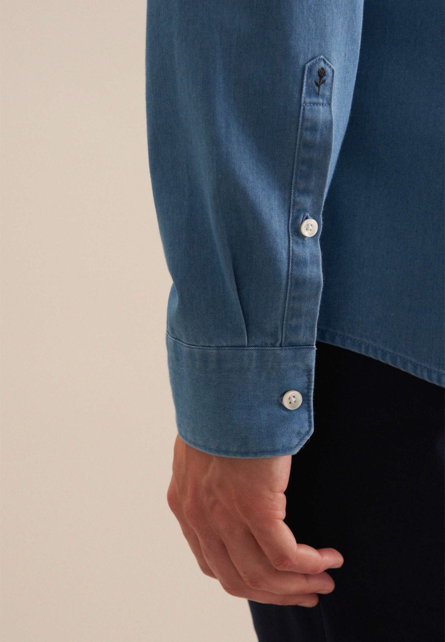 seidensticker Businesshemd, Slim 1/1 Kentkragen Denim