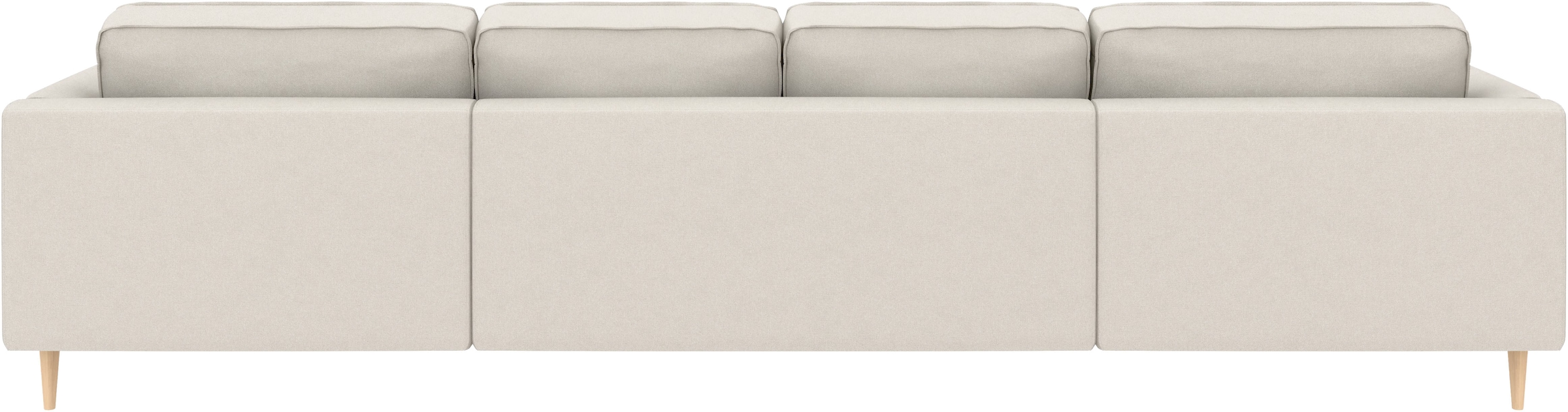 Home affaire »Booster, whlw. mit Schlaffunktion & Bettkasten, Fuß Buche lackiert« Sofa in U-Form, Breite 305 cm, in Cord oder Struktur