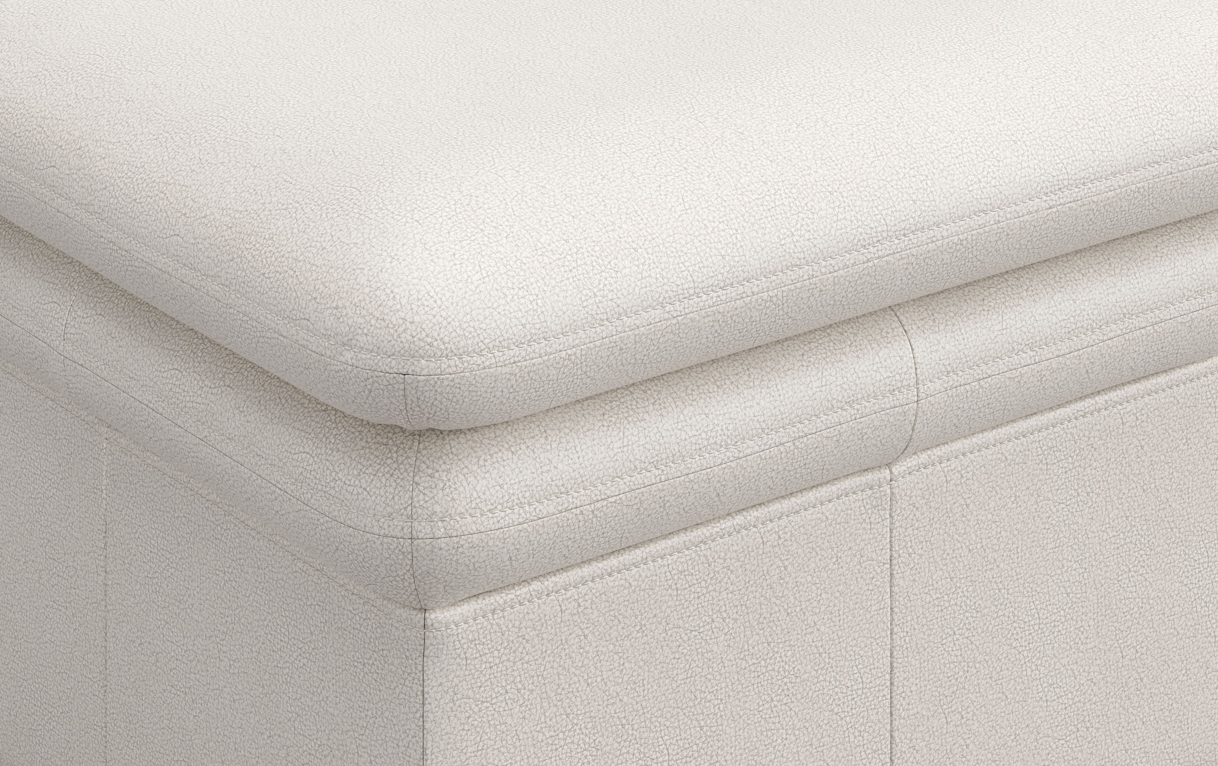 Hocker COTTA "Leandra", weiß (altweiß), B:65cm H:46cm T:65cm, NaturLEDER: Bitte beachten Sie, dass Lederbezüge mehr Nähte aufweisen als Stoffbezüge.;Kunstleder Softlux;NaturLEDER (echtes Rindsleder) im Sitz. Korpus in passendem Kunstleder Softlux bezogen; 6