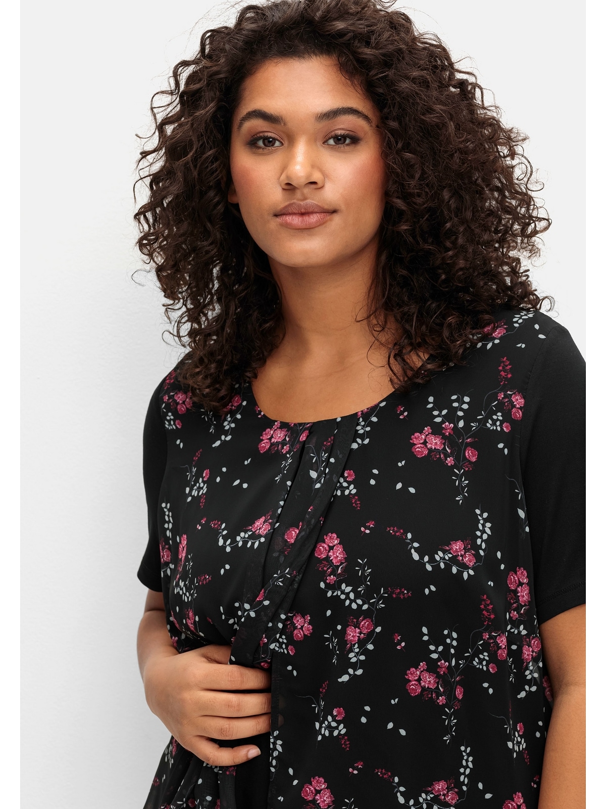 Sheego Blusenshirt »Große Größen«, aus Jersey und Chiffon