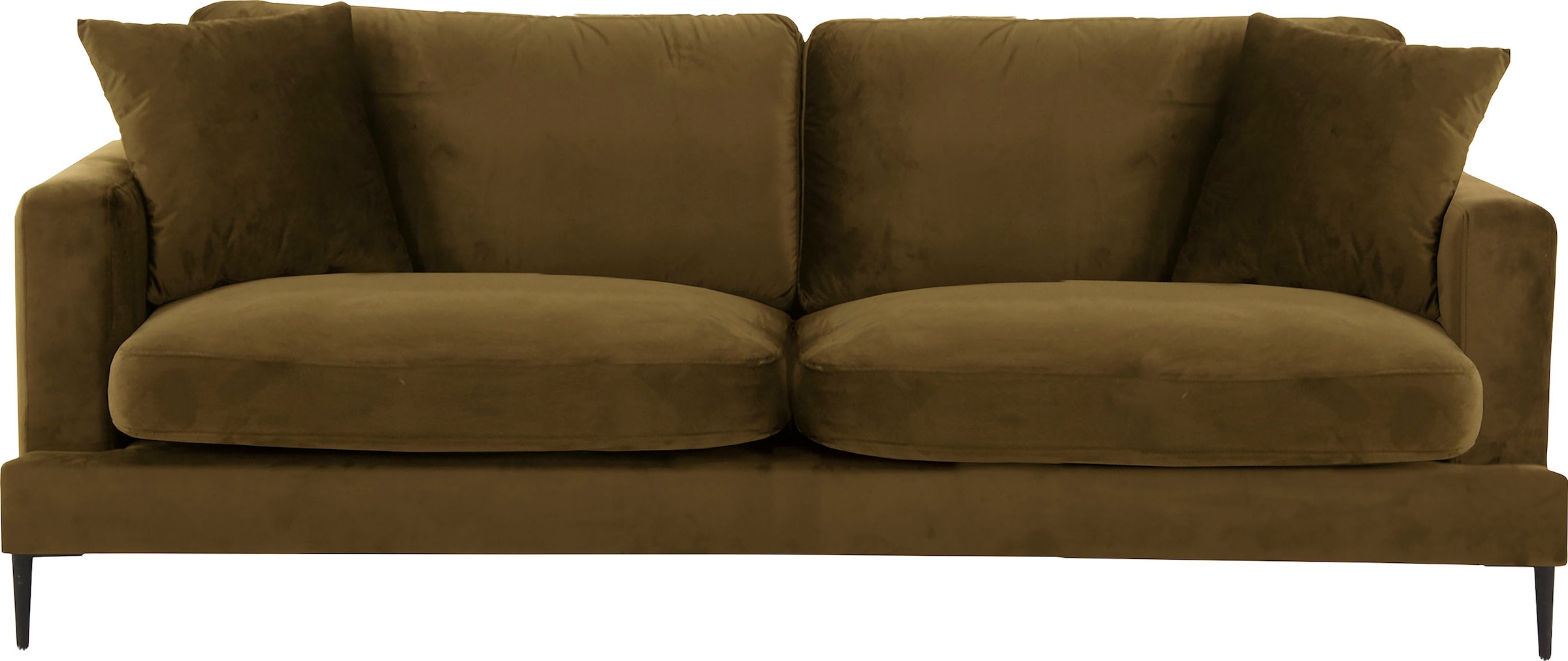 Leonique 3-Sitzer »Cozy elegantes Designsofa, Maße B/T/H: 211/97/80 cm«, mit losen Kissen und Metallbeinen