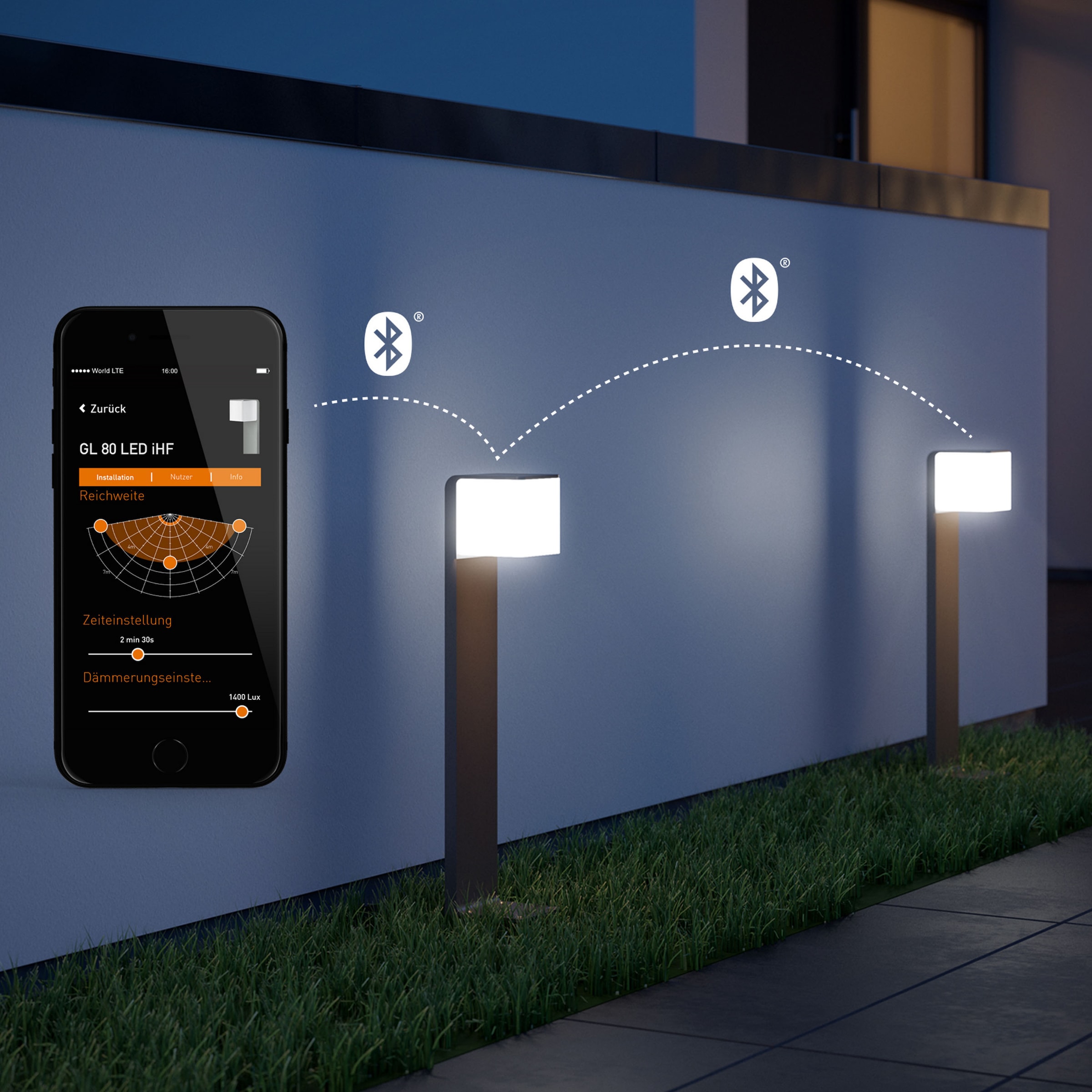 steinel LED Außen-Stehlampe SC Bewegungsmelder, 160° | kaufen BAUR Home,Bluetooth,Weg-Pollerleuchte SI«, »GL 80 Smart