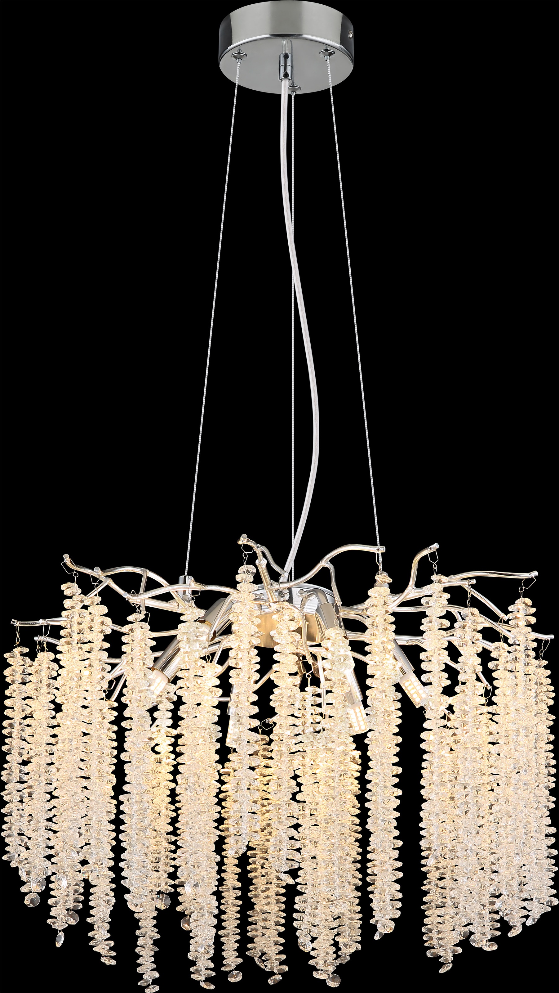 GLOBO LIGHTING Hängeleuchte »LAVERNE« G9 1 Stk. Kristall Luster chrom, G9 Fassung, luxuriös, höhenverstellbar