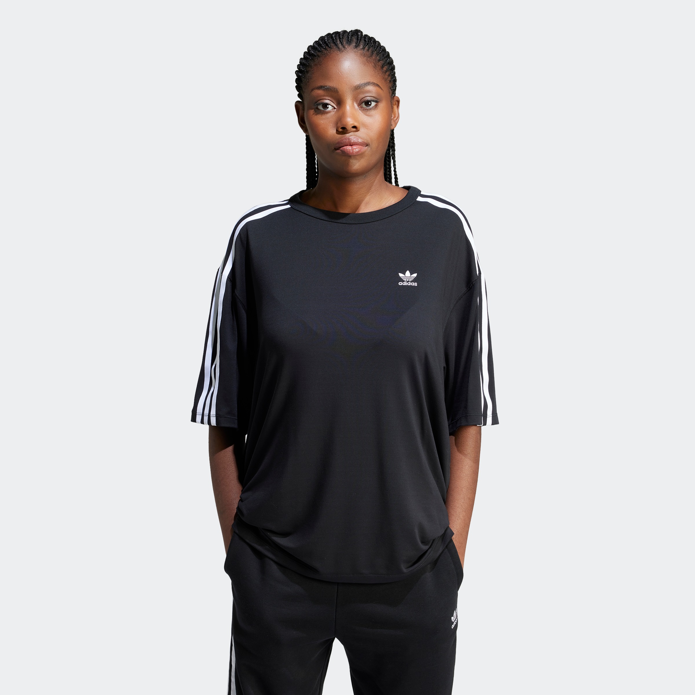 Adidas originals 3 stripe tee best sale