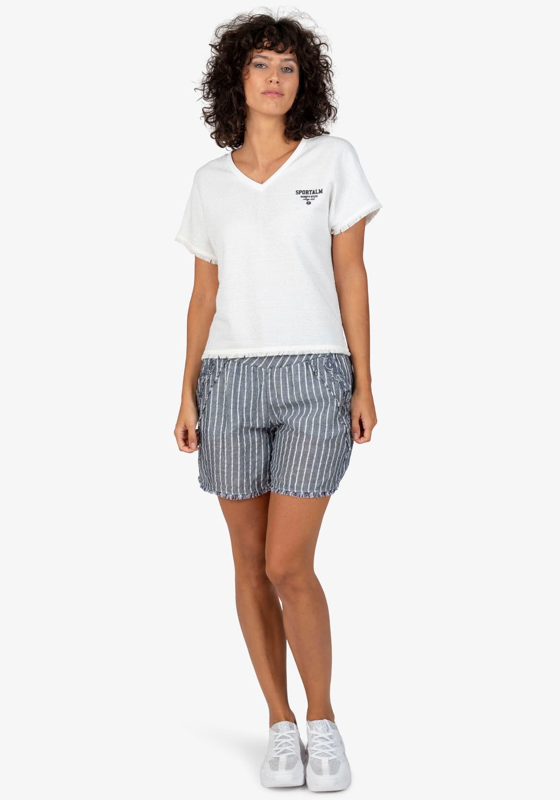 Sportalm Kitzbühel T-Shirt, mit Fransenborte am Saum im Vorderteil und am Ä günstig online kaufen