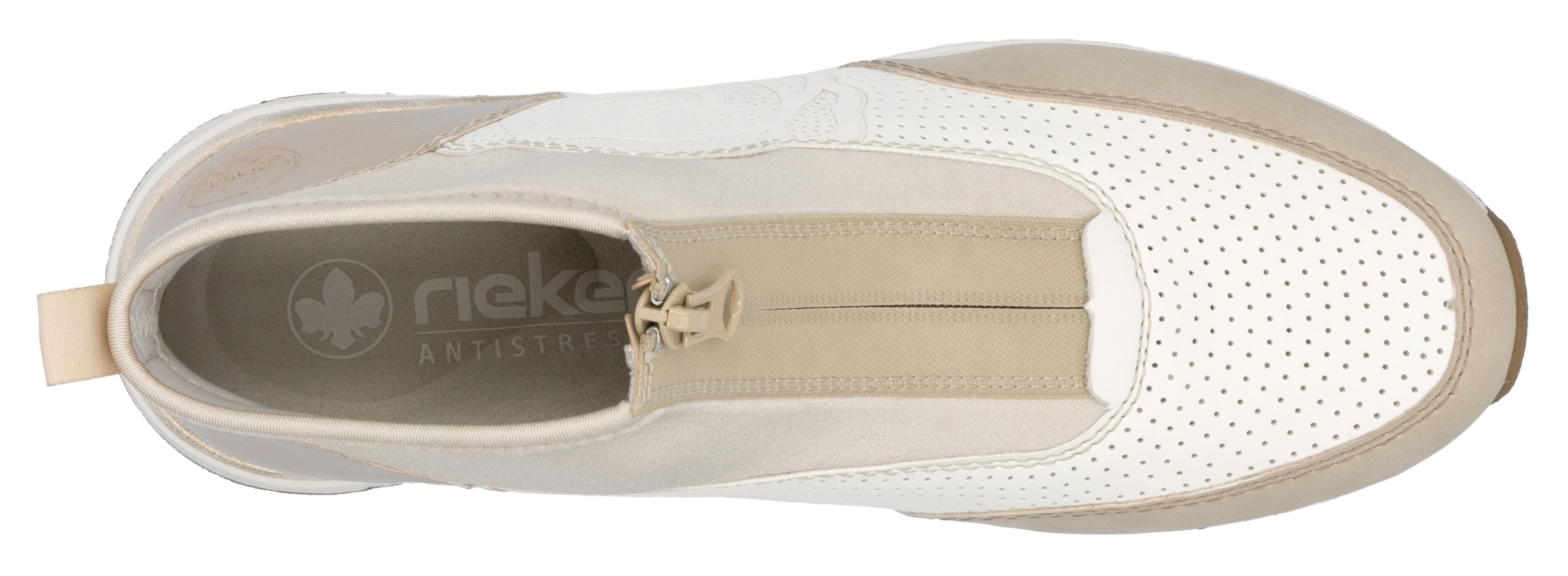 Rieker Keilsneaker, Stiefelette, Boots, Rosenprägung, mit Reißverschluss vorne