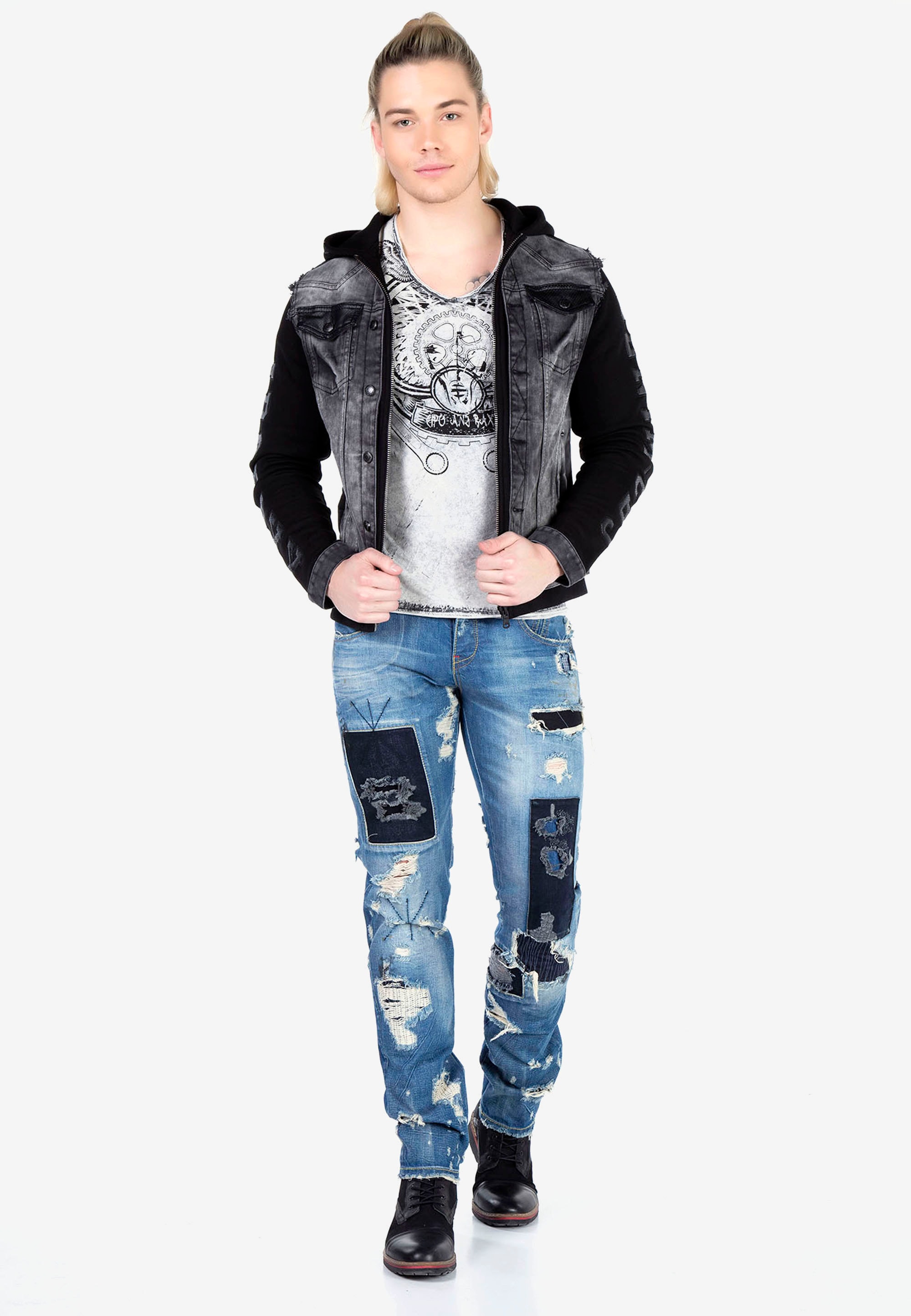 Cipo & Baxx Jeansjacke, im Doppel-Layer-Look