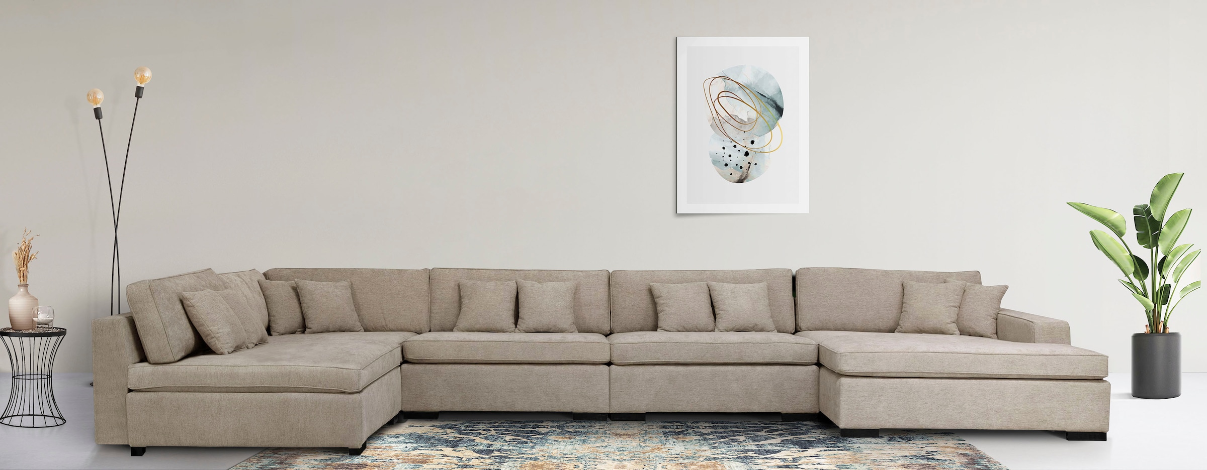 Home affaire Wohnlandschaft "Skara U-Form", Lounge-Sofa mit Federkernpolste günstig online kaufen