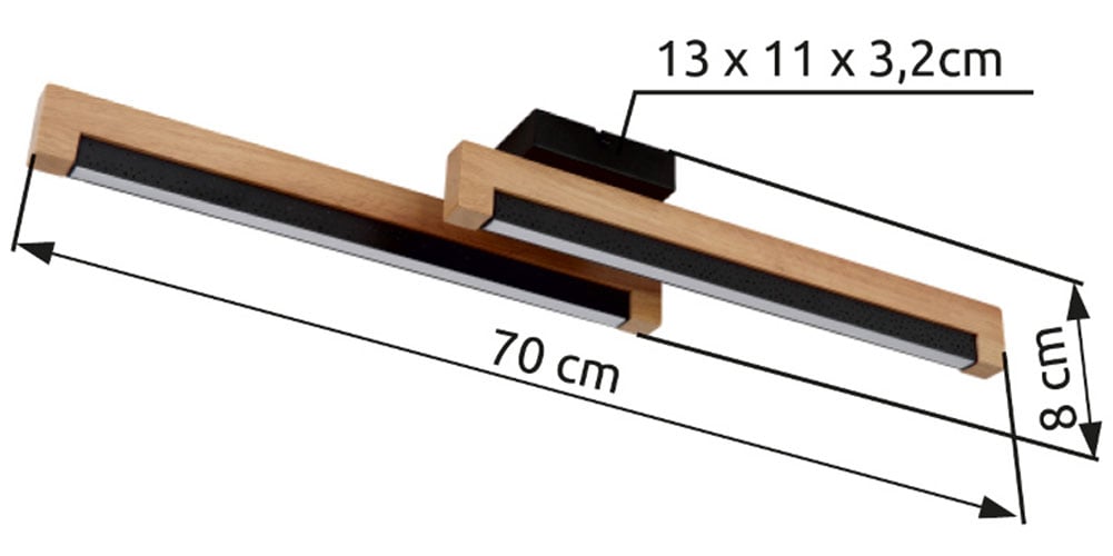 GLOBO LIGHTING LED Deckenleuchte »STARLA«, Leuchtmittel LED-Modul | LED fest integriert, Deckenlampe/Holz/Dekor/3000K/Wohnzimmer/Flur/Schlafzimmer