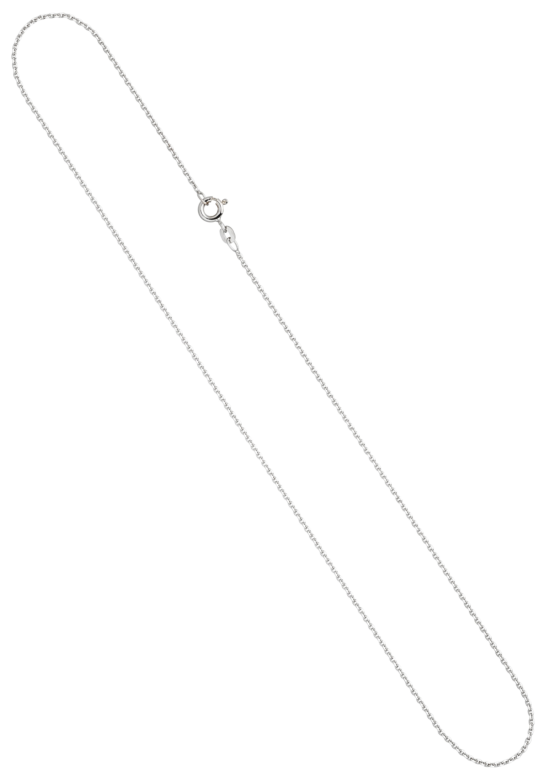 JOBO Damen Goldkette "Ankerkette 1,3 mm", 45cm, Weißgold 333, silber, Weißgold 333, Halsketten, 8 Karat 333 Weißgold diamantiert