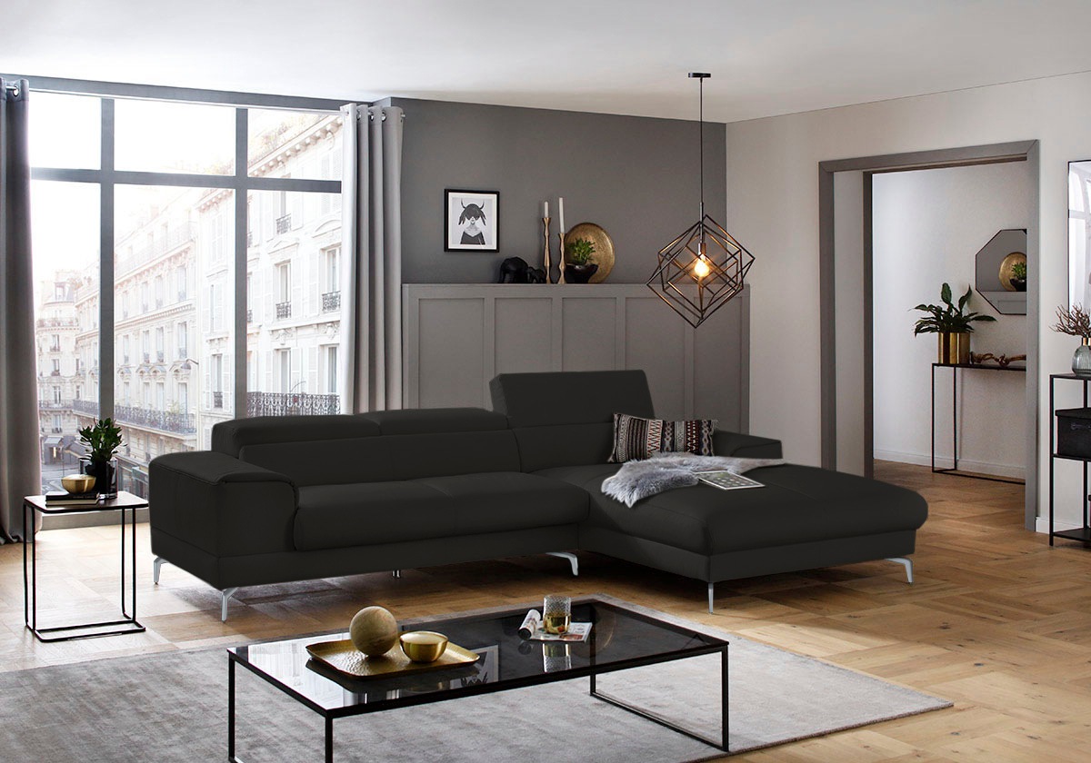 Thumbnail - W.SCHILLIG Ecksofa "piedroo, Designsofa mit tollem Sitzkomfort, bequem und elegant, L-Form", Kopfteilverstellung, wahlwe...