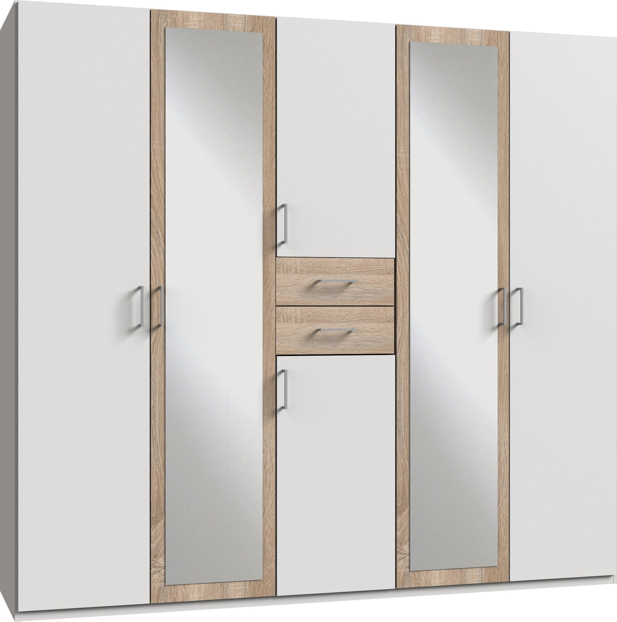 Wimex Kleiderschrank "Diver Drehtürenschrank mit Spiegel, in der Breite: 225cm" Bestseller Schlafzimmerschrank wahlweise 3 Innenausstattungen