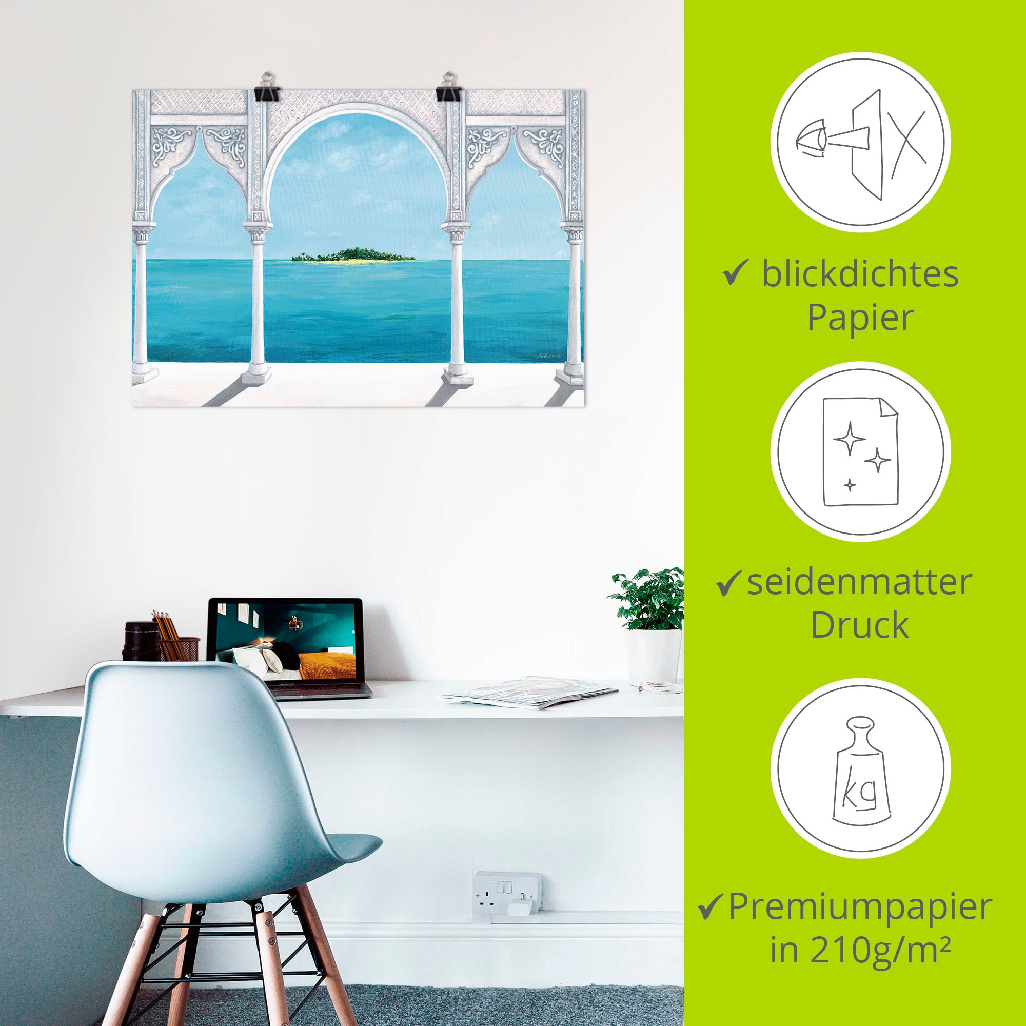 Artland Wandbild »Orientalische Karibik«, Fensterblick, (1 St.), als Leinwandbild, Poster in verschied. Größen