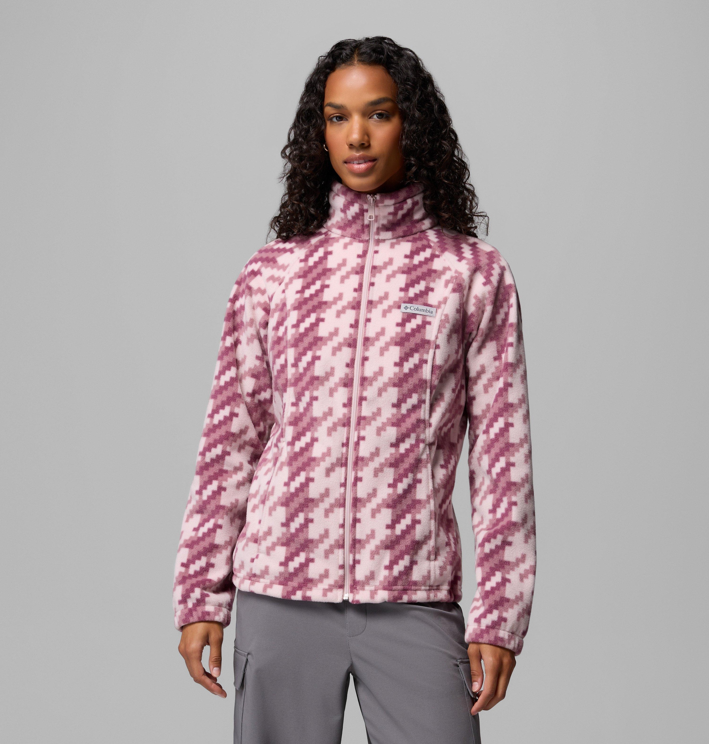 Columbia Fleecejacke "Benton Springs Printed Full Zip" mit Reißverschluss, wasserabweisend, windabweisend, atmungsaktiv