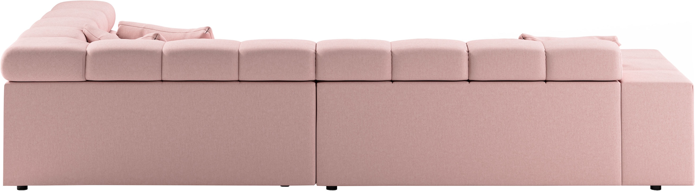 INOSIGN Ecksofa »Ancona incl. Kopfteilverstellung, Zierkissen Breite 319cm, L-Form«, wahlweise motorische Sitztiefenverstellung, auch in Cord + Easy Care