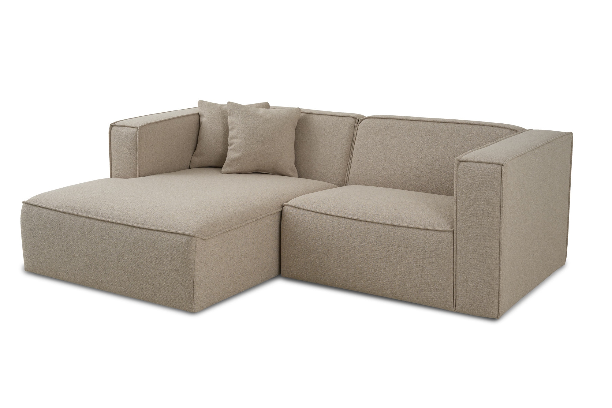 OTTO home Ecksofa »Tammie« Breite 222 cm, Webstoff fein, bodentief, mit Wellenunterfederung
