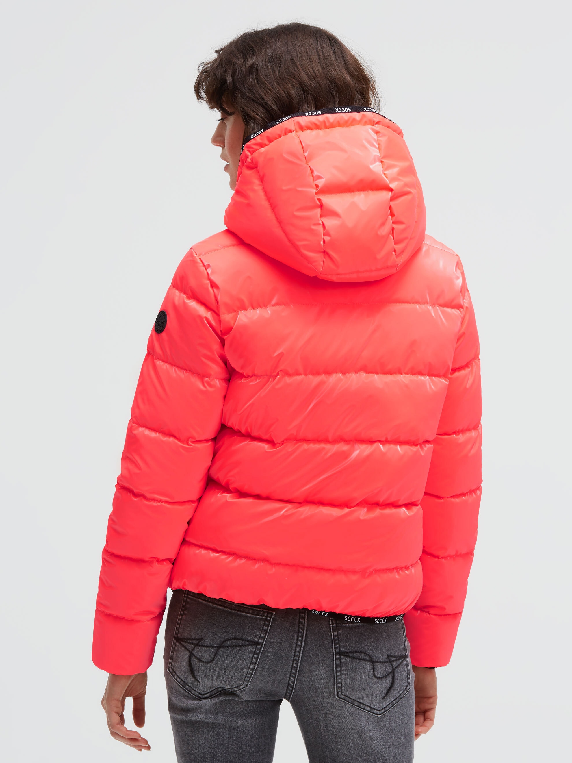 SOCCX Winterjacke mit Kapuze mit Reißverschluss an den Einschubtaschen