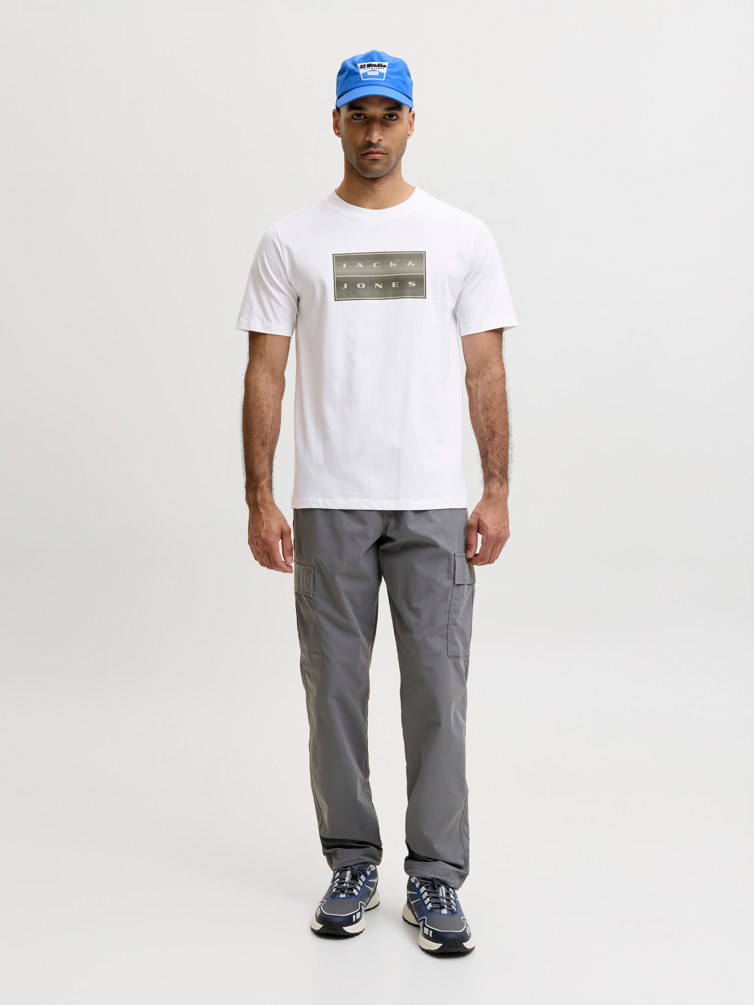 Jack & Jones Rundhalsshirt »JCOFUSION BOX PRINT TEE SS CN SN« Baumwolle, regular fit