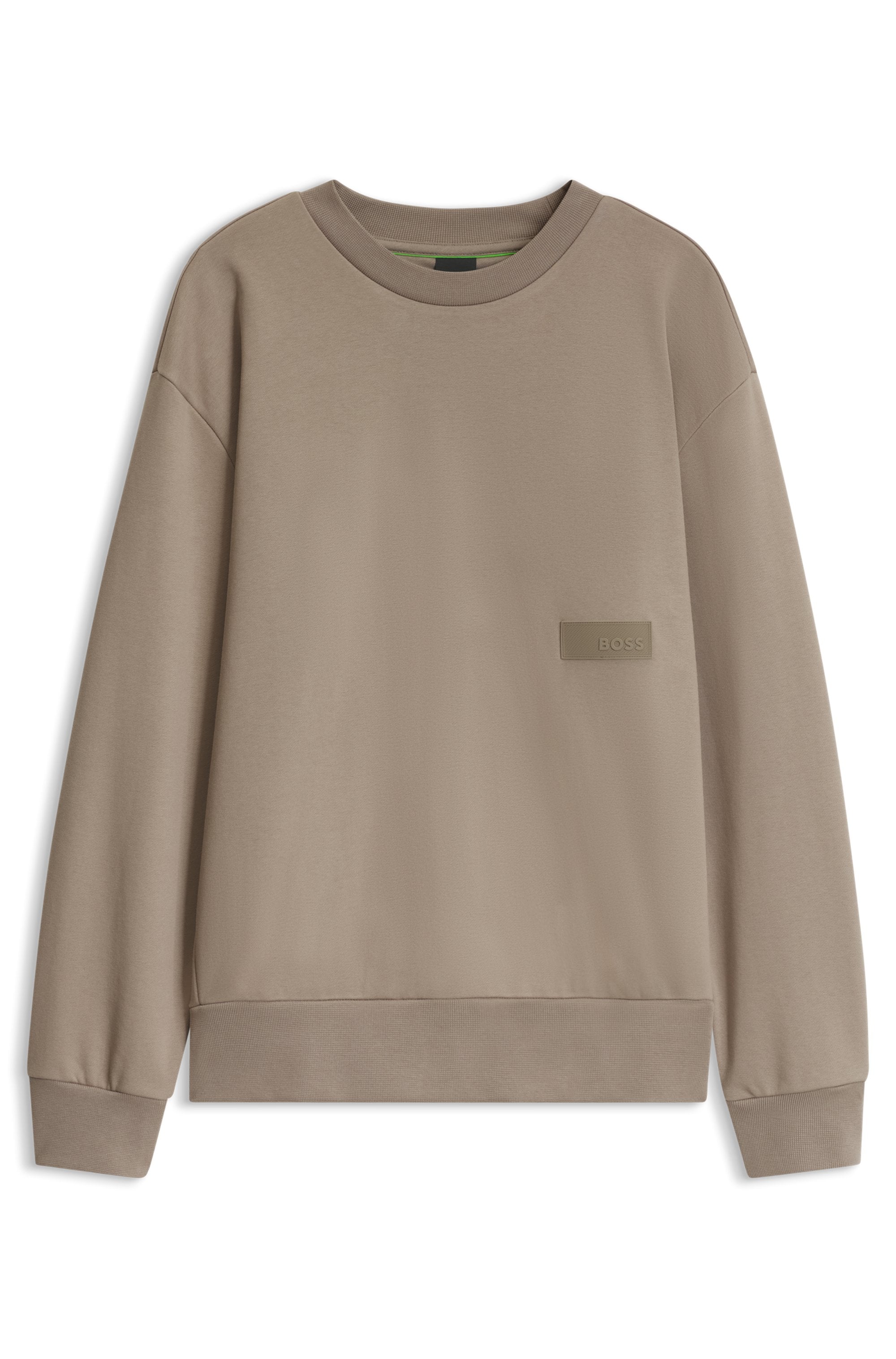 BOSS GREEN Sweatshirt , Rundhalsausschnitt, Relaxed Fit, Logo-Badge
