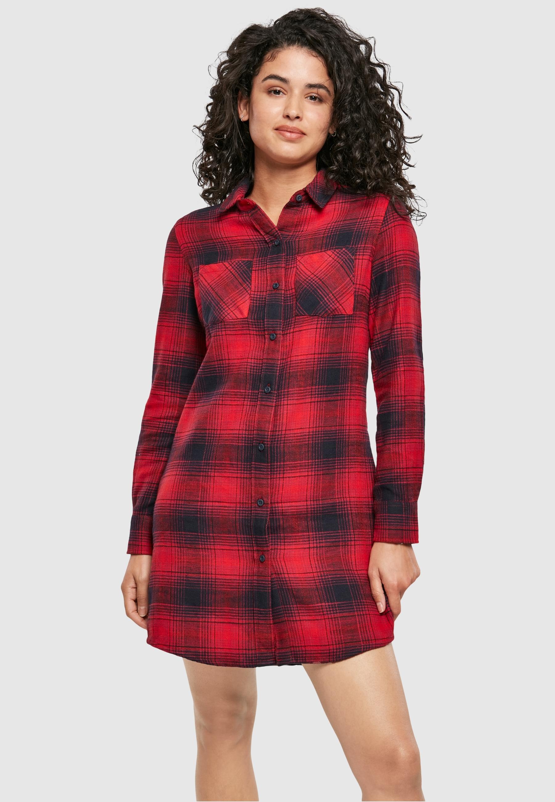 URBAN CLASSICS Shirtkleid »Urban Classics Damen Ladies Check Shirt Dress«, (1 tlg.)