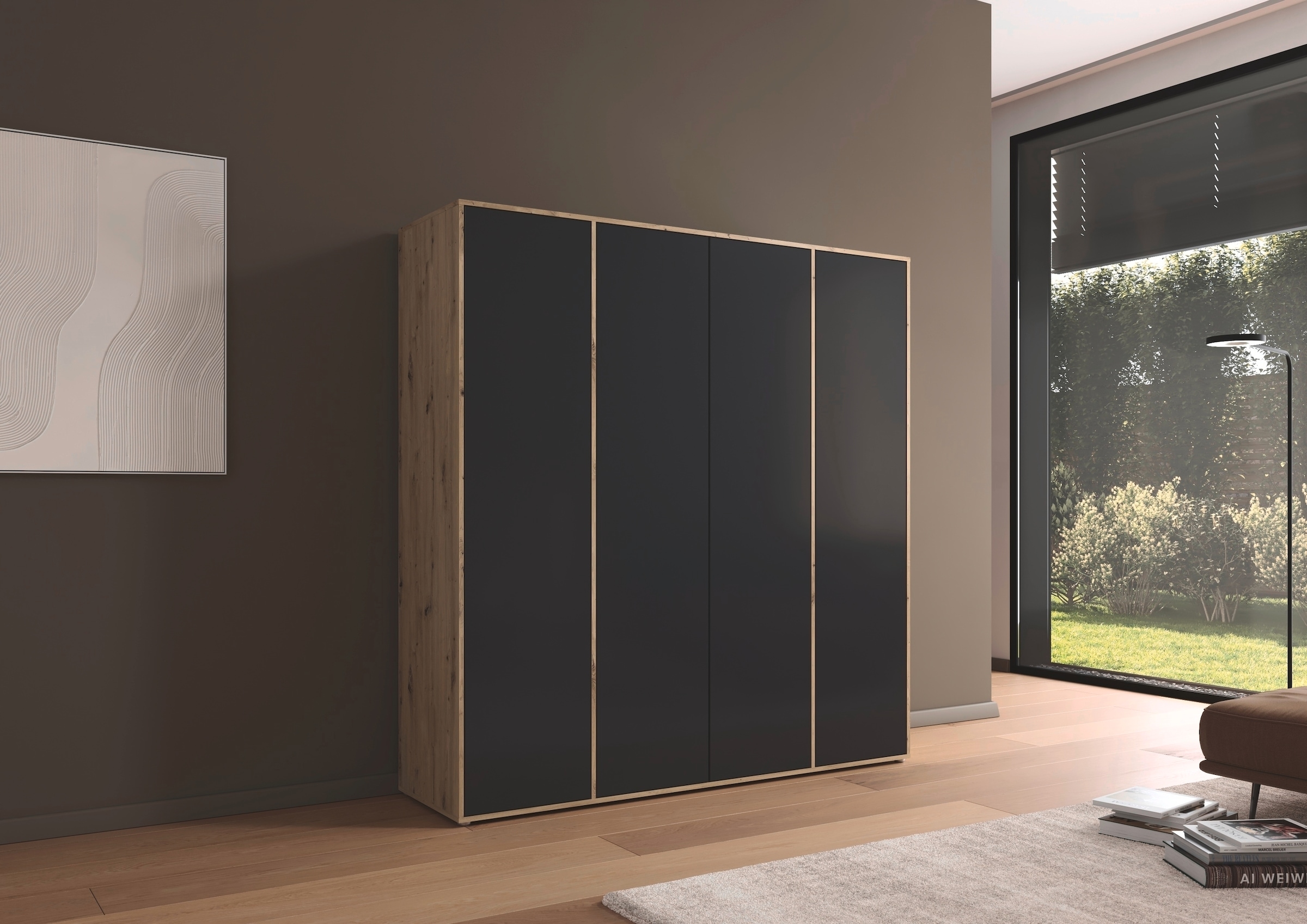 rauch Drehtürenschrank »Kleiderschrank Schrank Garderobe Wäscheschrank NABILA viel Stauraum«, (in 3 verschiedenen Ausstattungen BASIC/CLASSIC/PREMIUM), in 2 Breiten mit Push-to-Open Funktion TOPSELLER MADE IN GERMANY